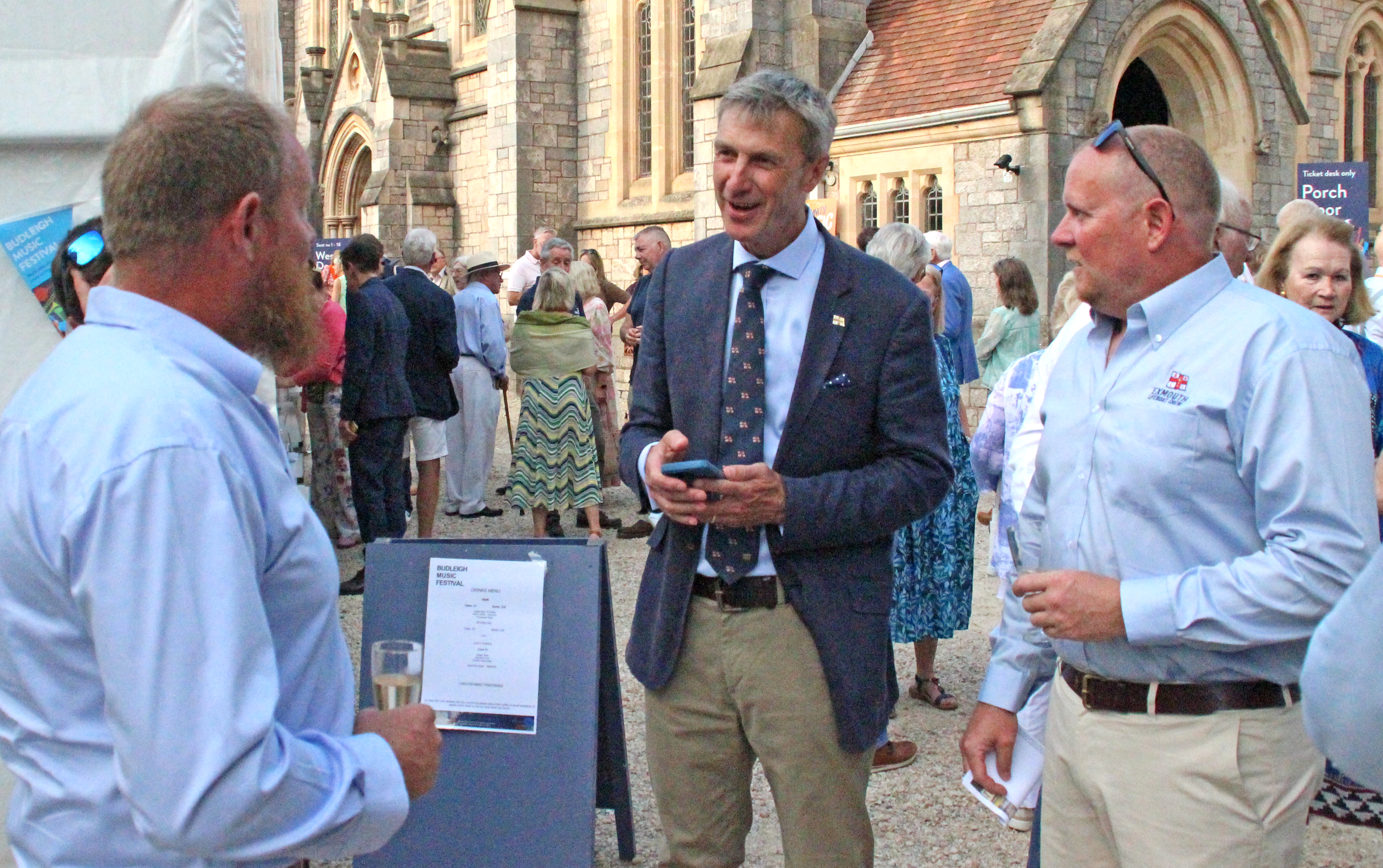 RNLI Charity CEO Peter Sparkes chatting with Exmouth RNLI crew members