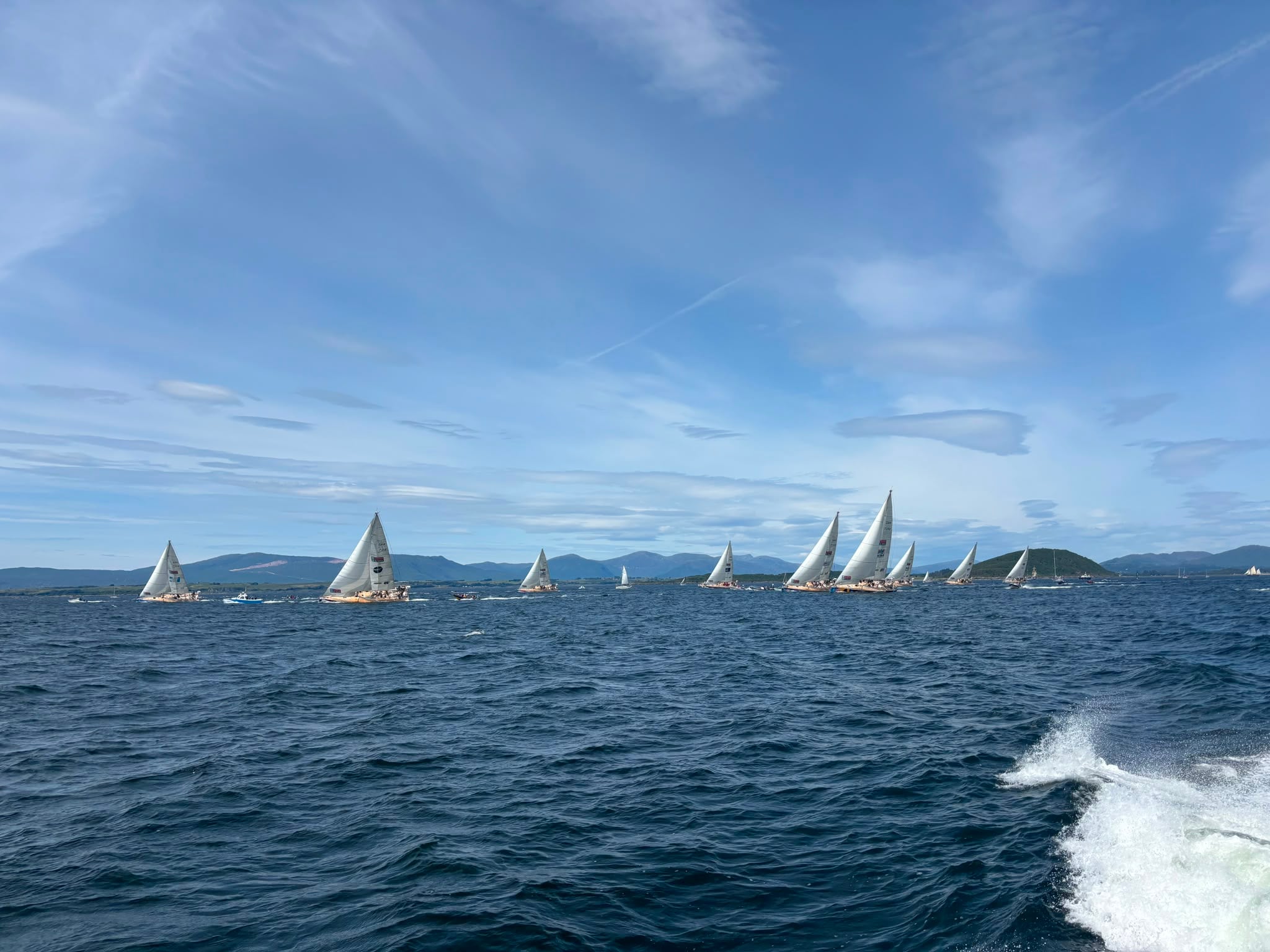 All the yachts in the middle distance now well separated 