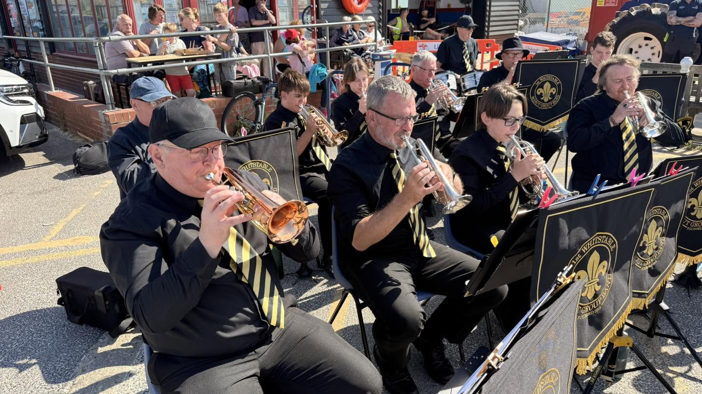 The 1st Whitstable Scout Band performing at Whitstable RNLI on Sunday afternoon.