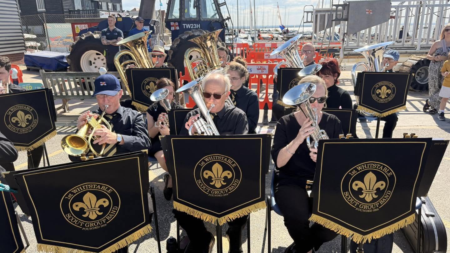 The 1st Whitstable Scout Band performing at Whitstable RNLI on Sunday afternoon.