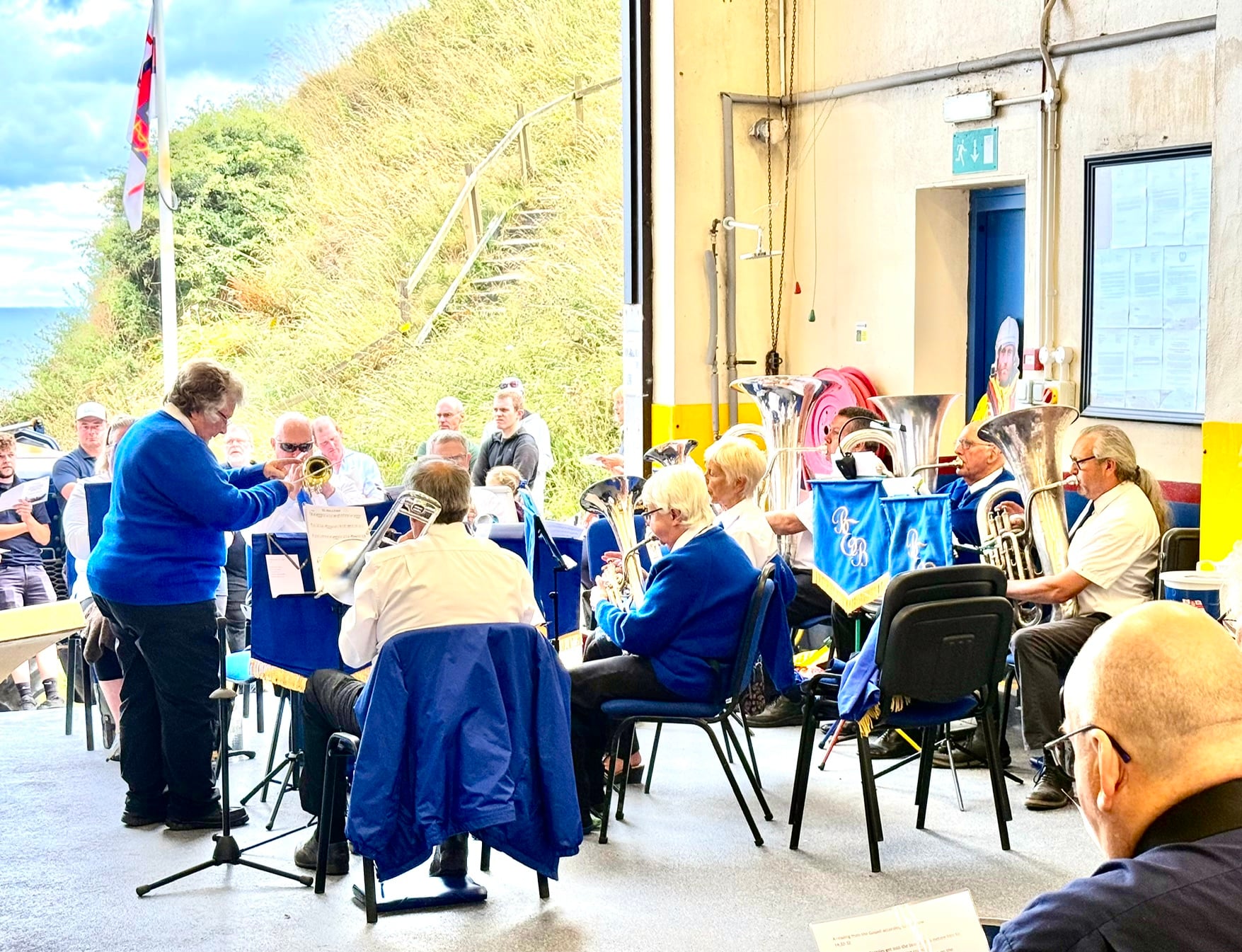 Bridlington Excelsior Band performing during the service
