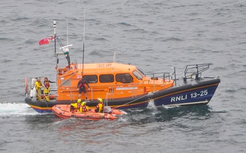 Portpatrick ALB &amp; Stranraer ILB RNLI lifeboats on scene