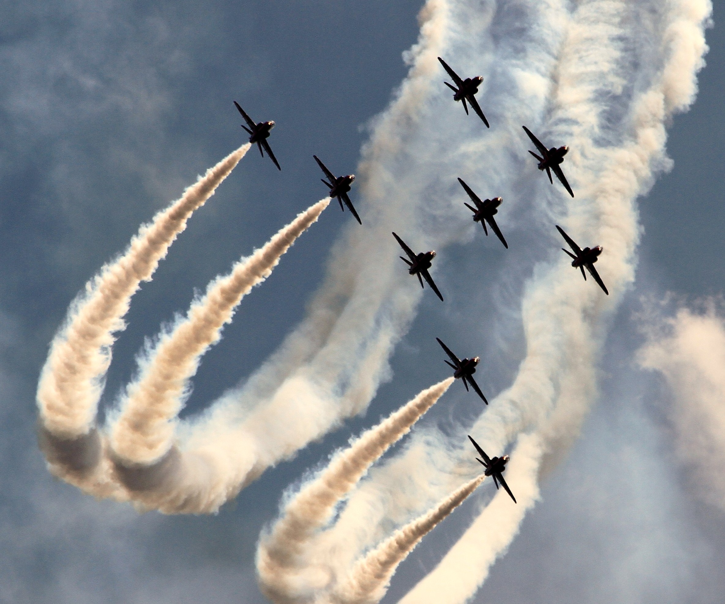 Group of fast moving jet aircraft