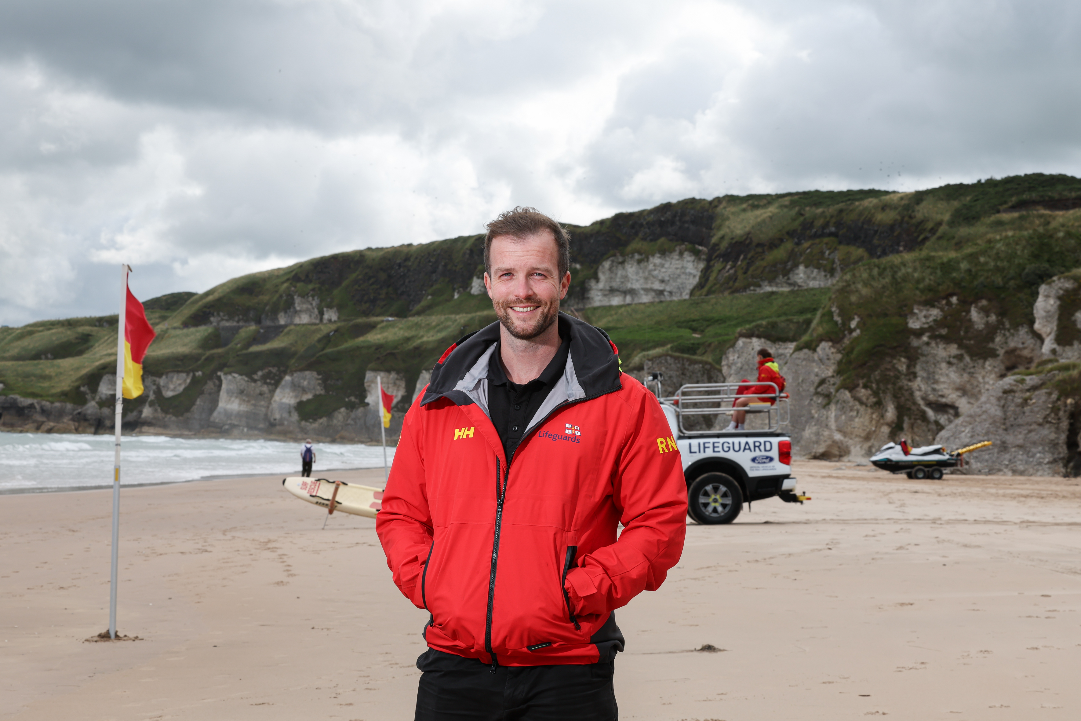 RNLI Lifeguard Lead Michael Thompson on Whiterocks Beach