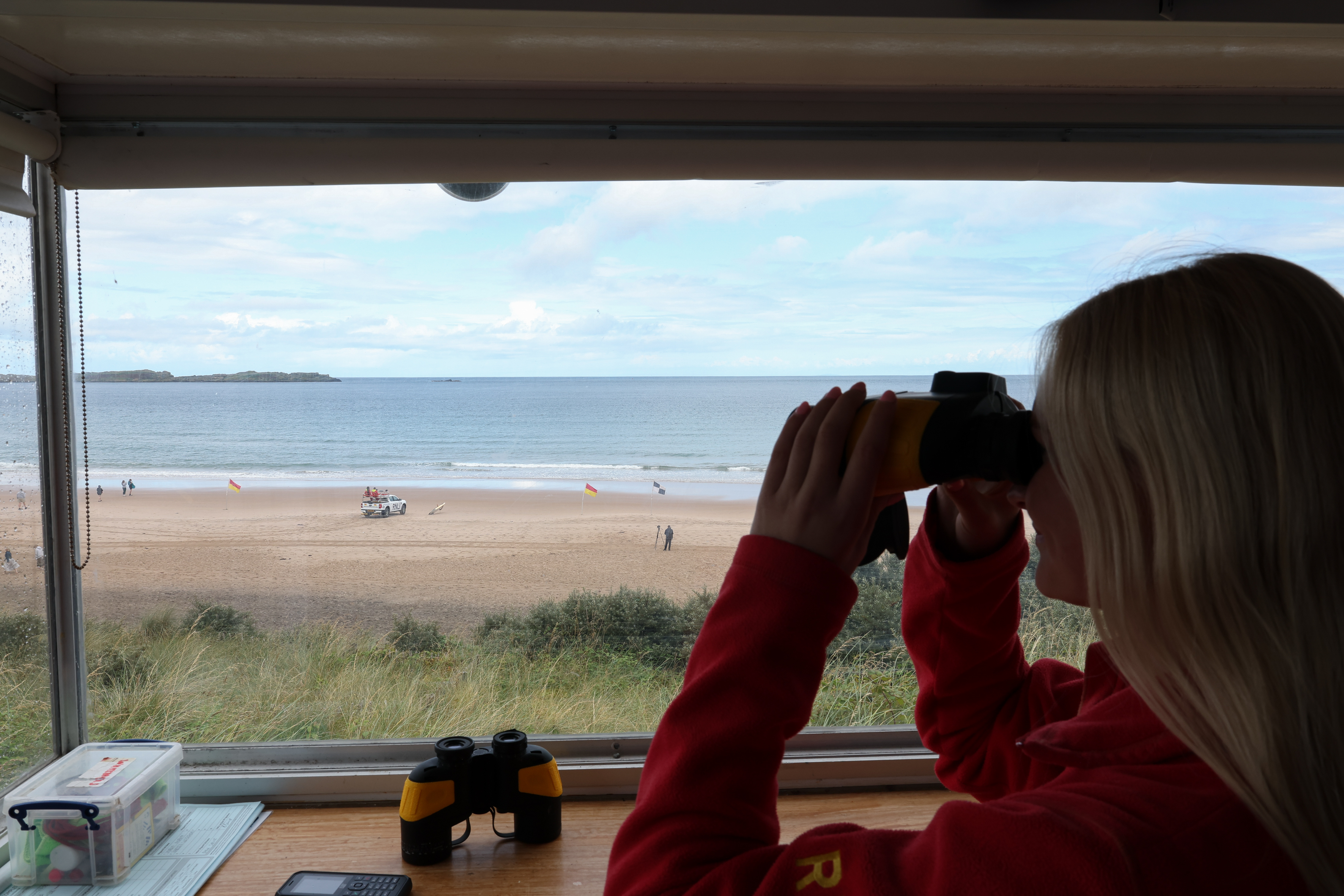RNLI lifeguard Freya Macfarlane at the beach lifeguard unit at Whiterocks Beach in Portrush