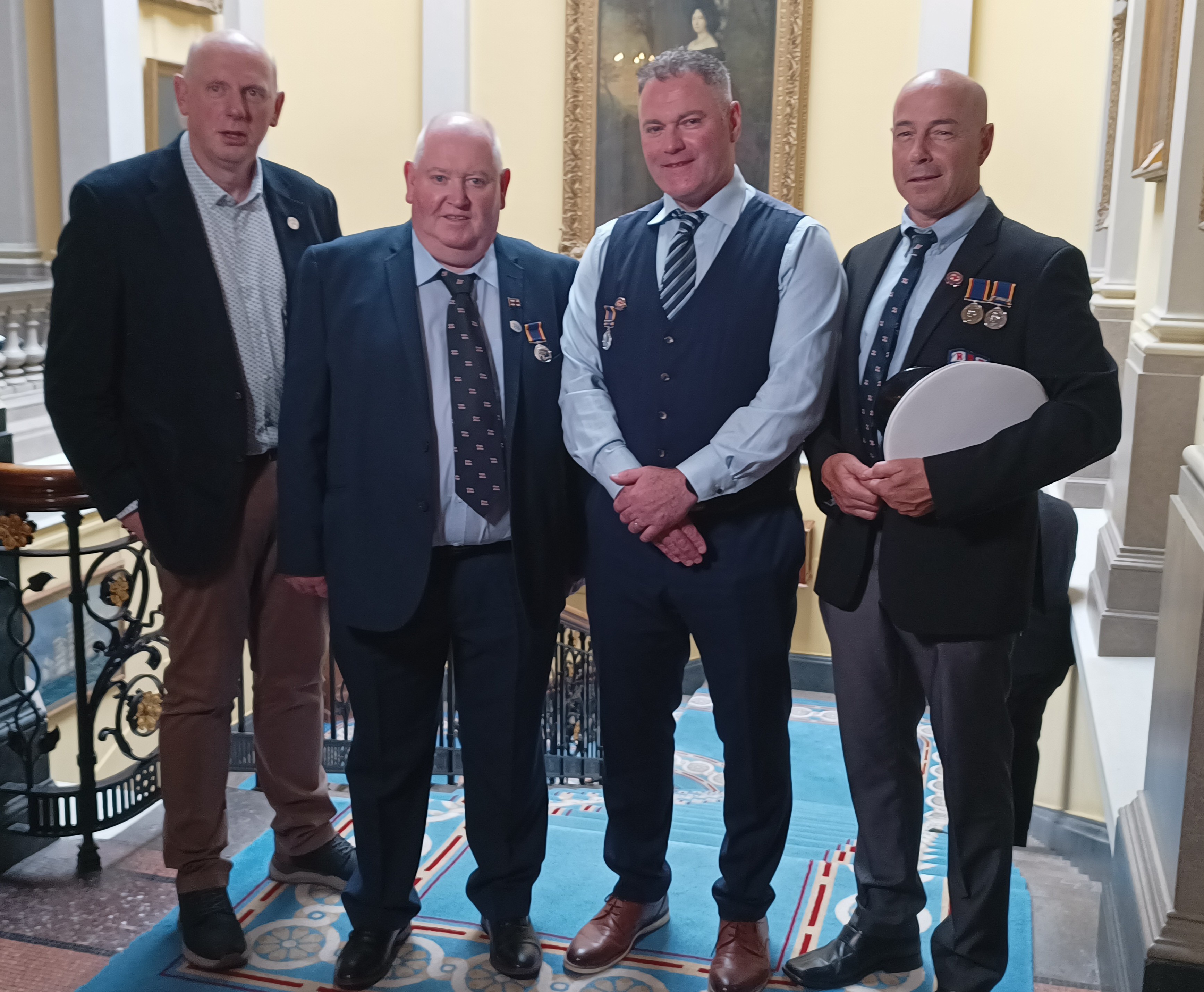 Joe Joyce, William Monaghan. Eamonn Mahon and Gregrory McDaid in the Belfast Harbour Commissioners Office