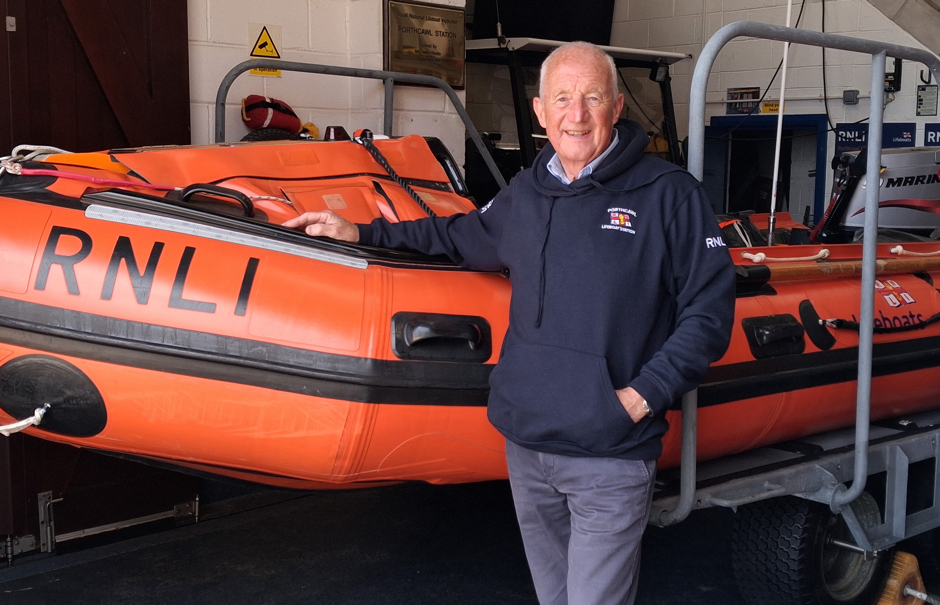 Ian stood by the inshore lifeboat