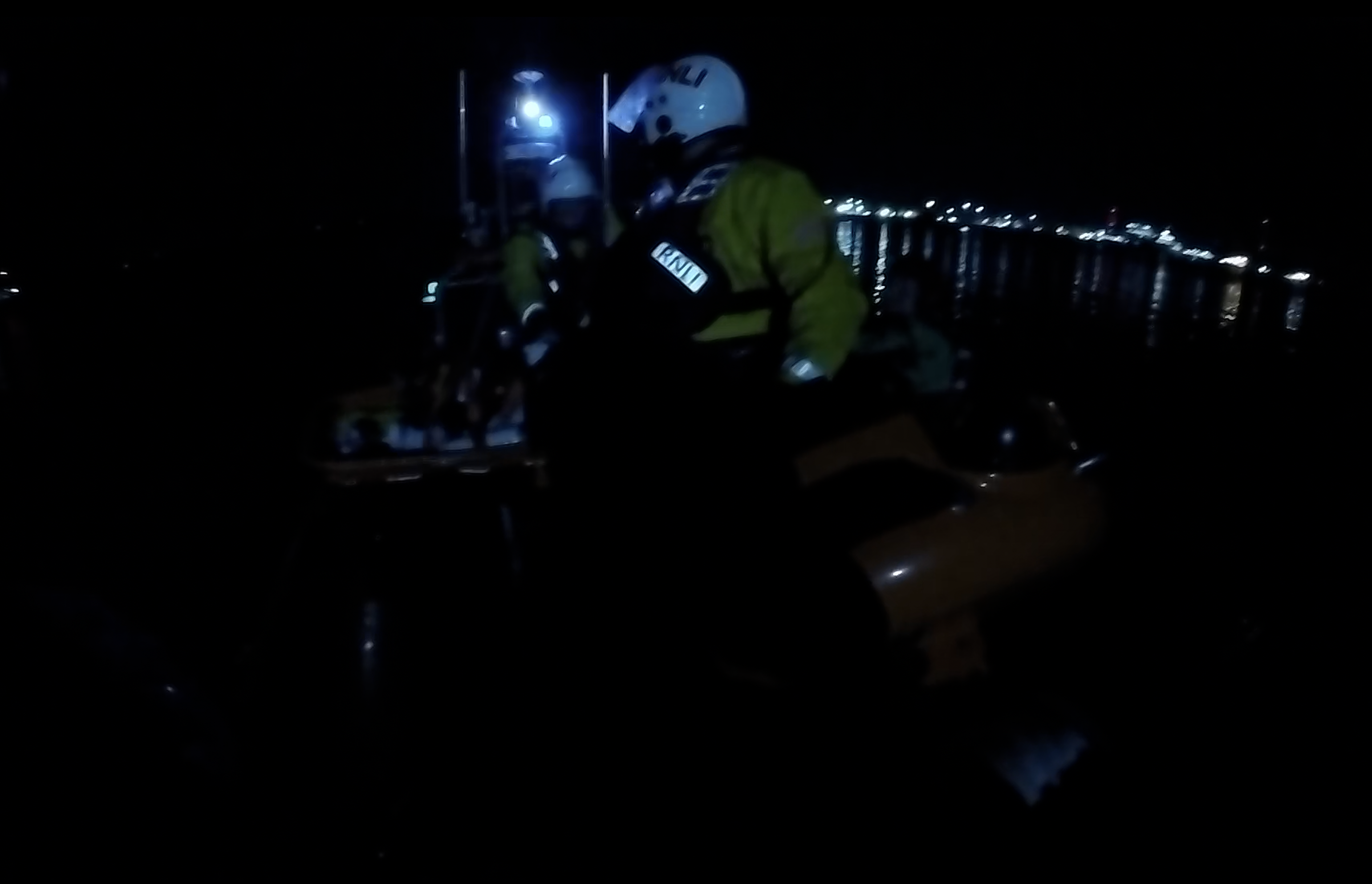 Lifeboat crew waiting for casualties arrival 