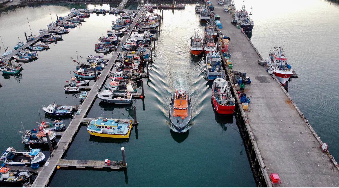 Picture shows Penlee Lifeboat leaving harbour