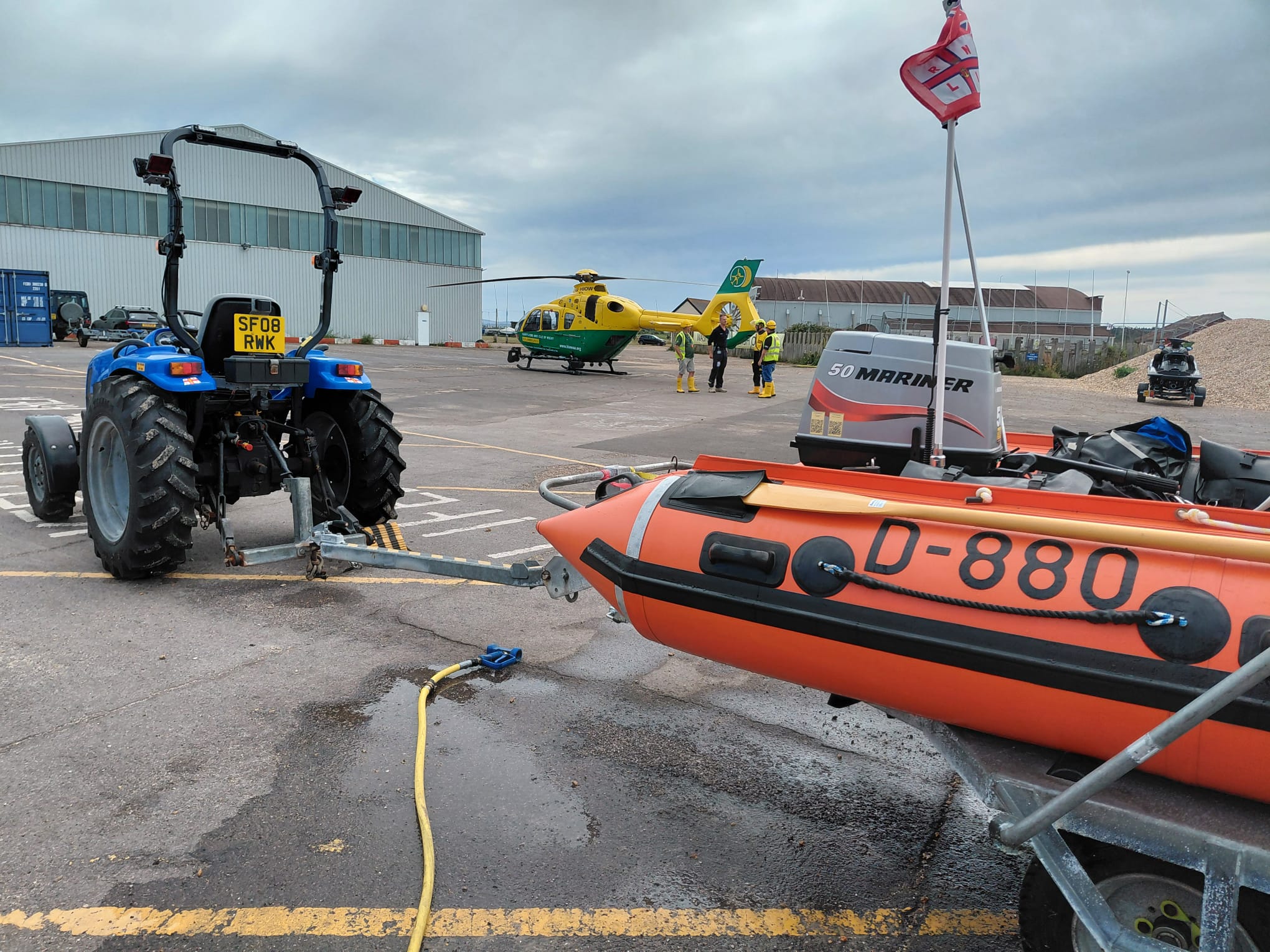 Calshot RNLI D Class Lifeboat with Air Ambulance