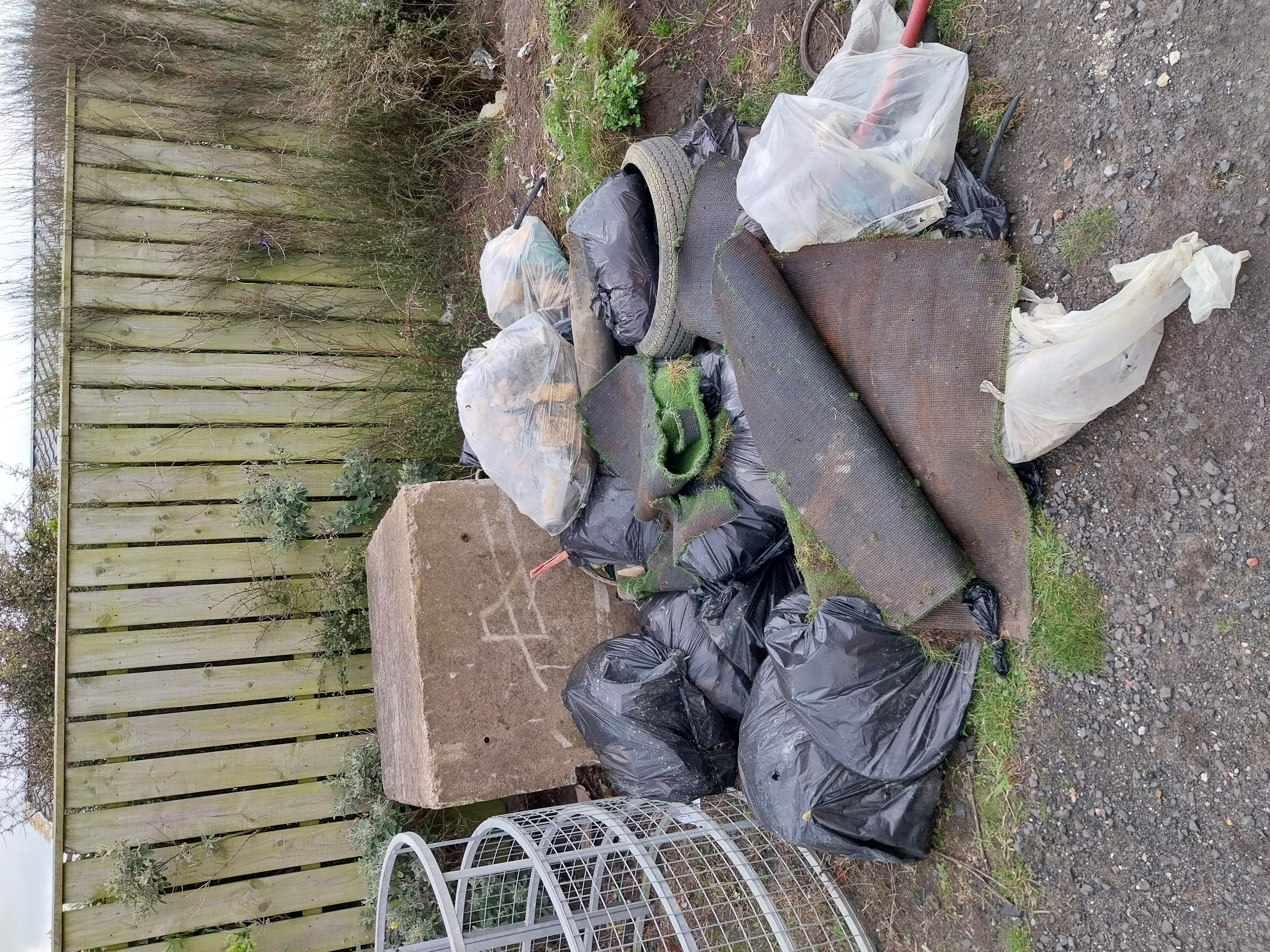 A selection of debris is sorted for removal