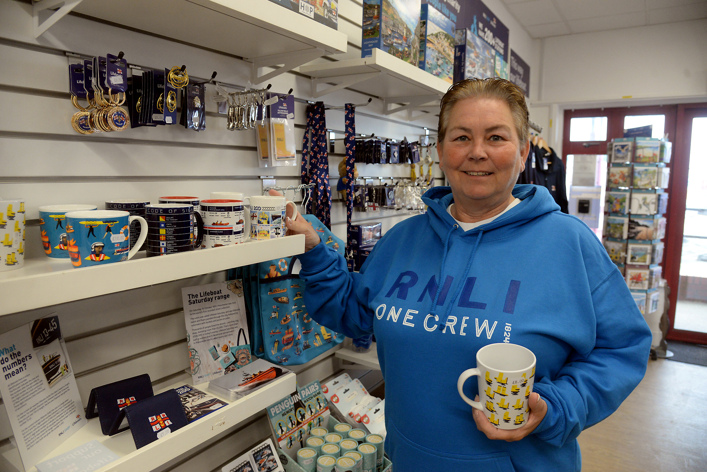 Tina Couchman who has taken over as manager of the RNLI shop at Whitstable lifeboat station.
