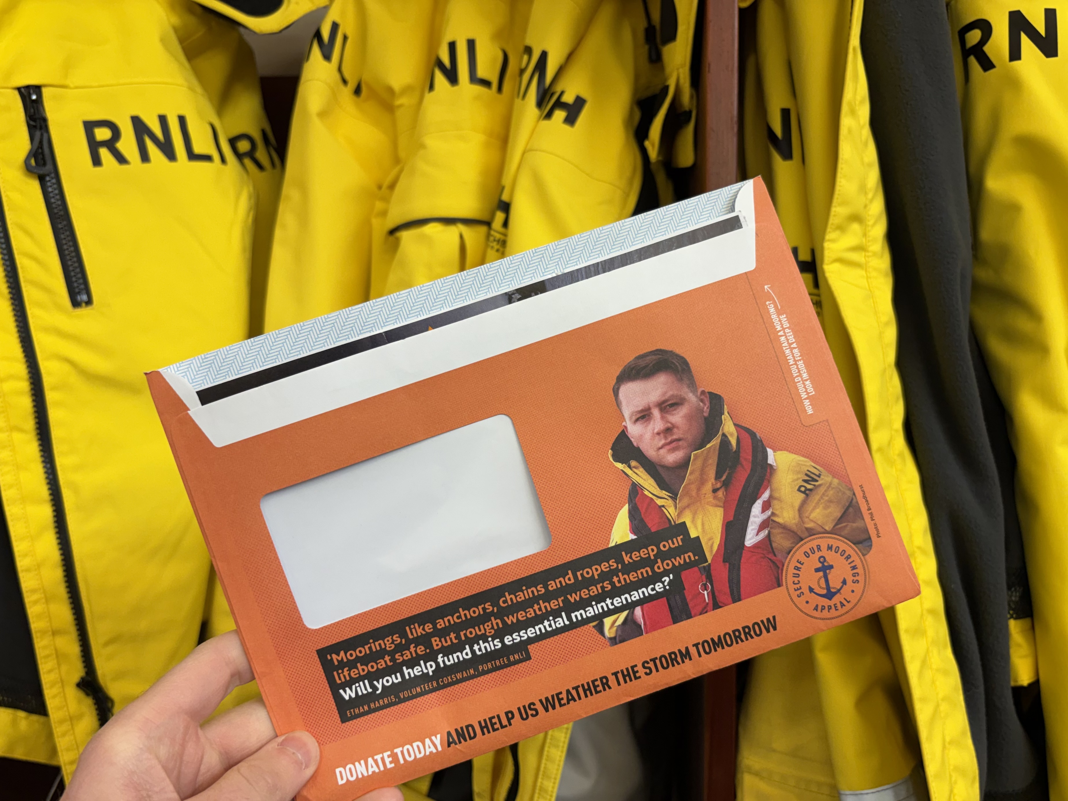 The fundraising letter envelope with Ethan pictured.