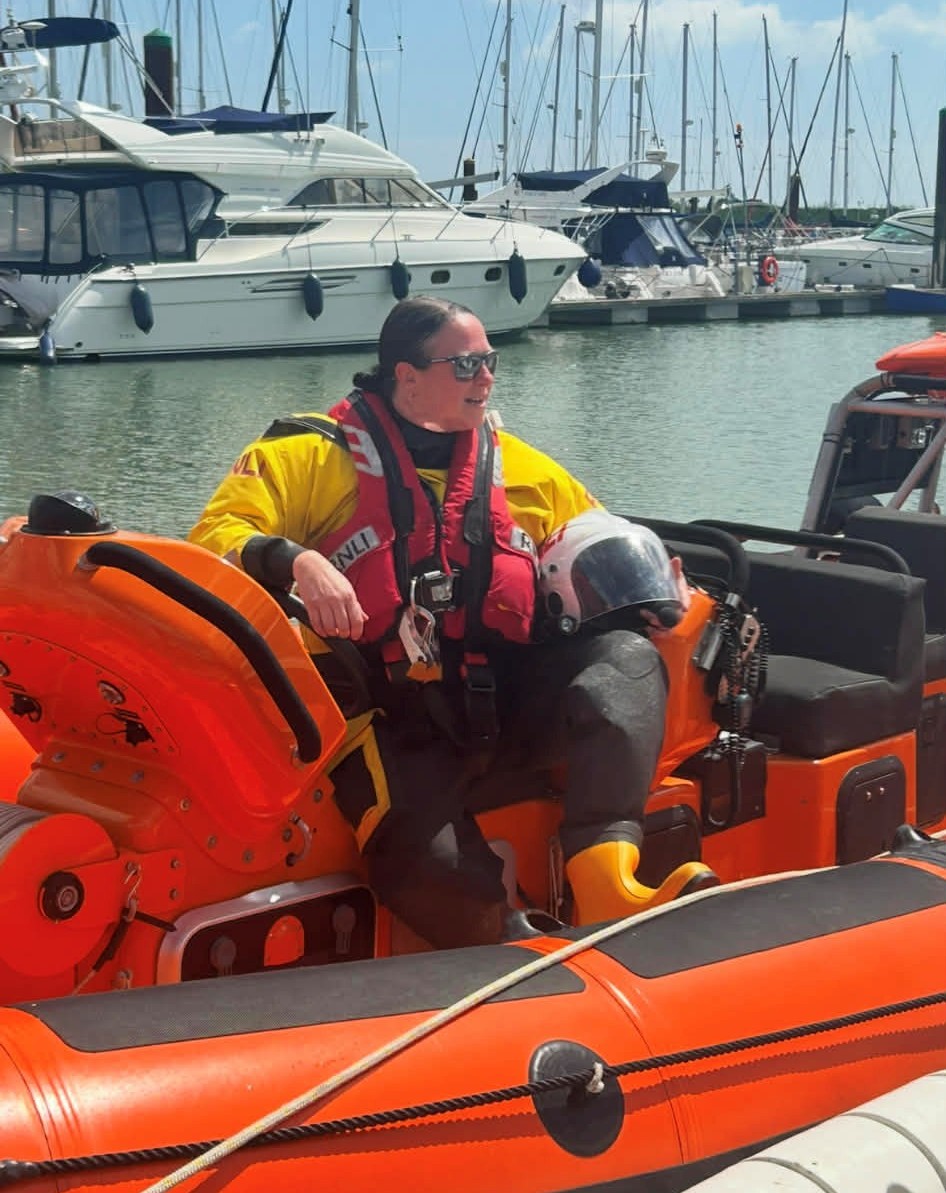 Alison Kirkham relaxing on Atlantic 85 during an open day event