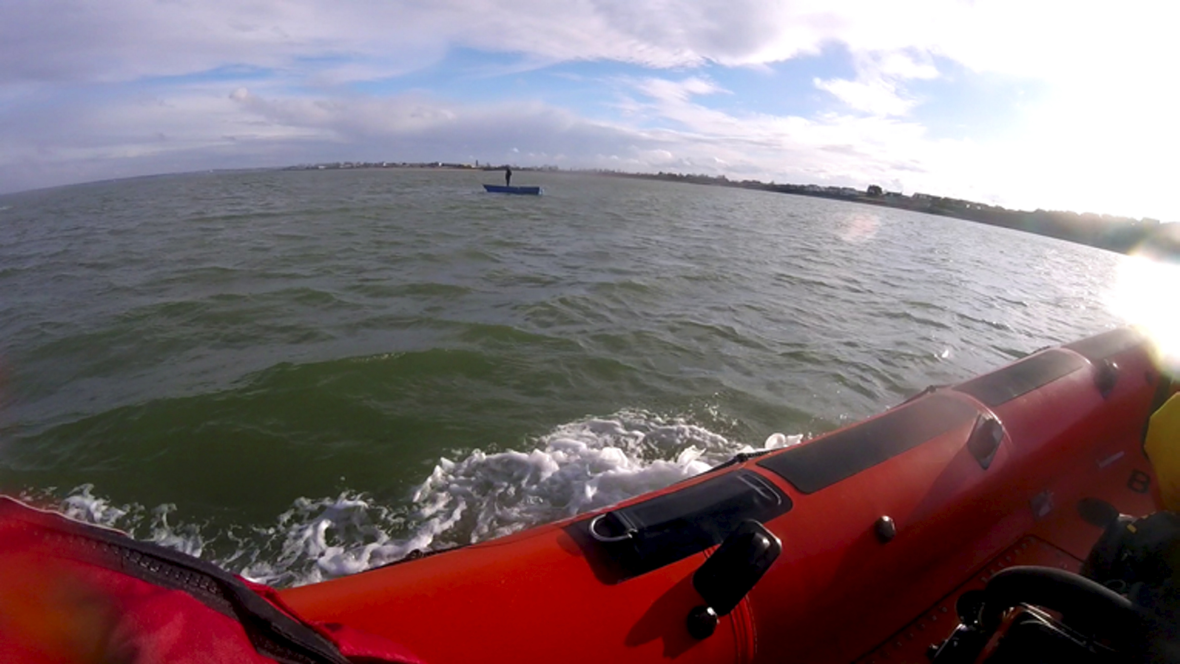 Whitstable lifeboat during the service to a teenager adrift in a derelict boat off Sheppey on Tuesday afternoon.