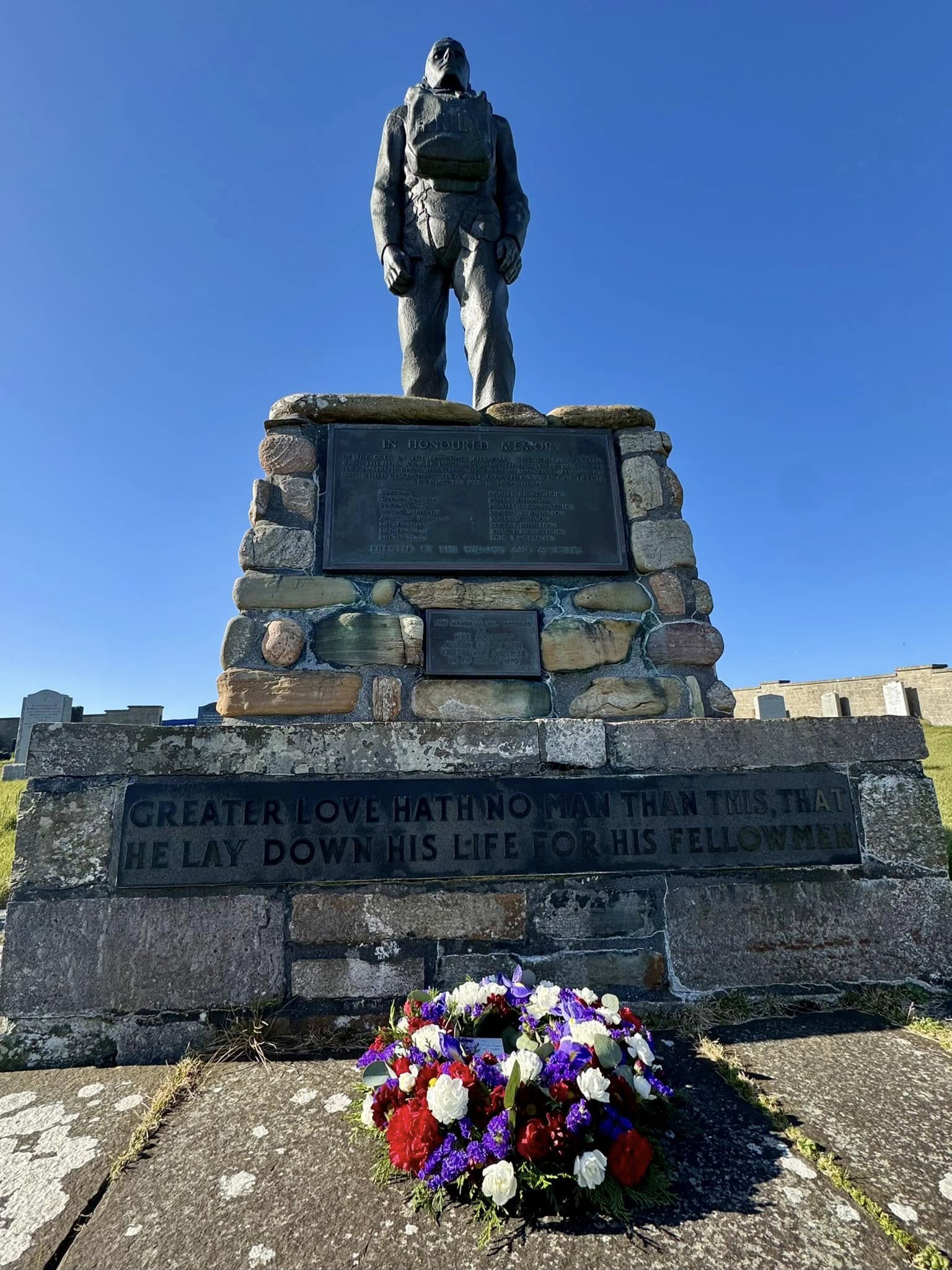 A memorial stands proudly in Hoy, remembering those who made the ultimate sacrifice in 1969.