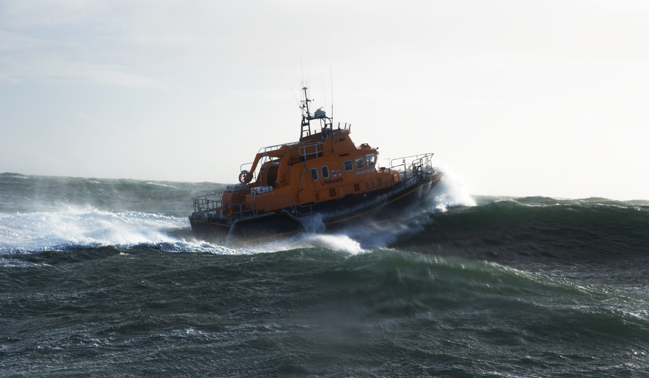 Rosslare Harbour RNLI's all-weather lifeboat at sea