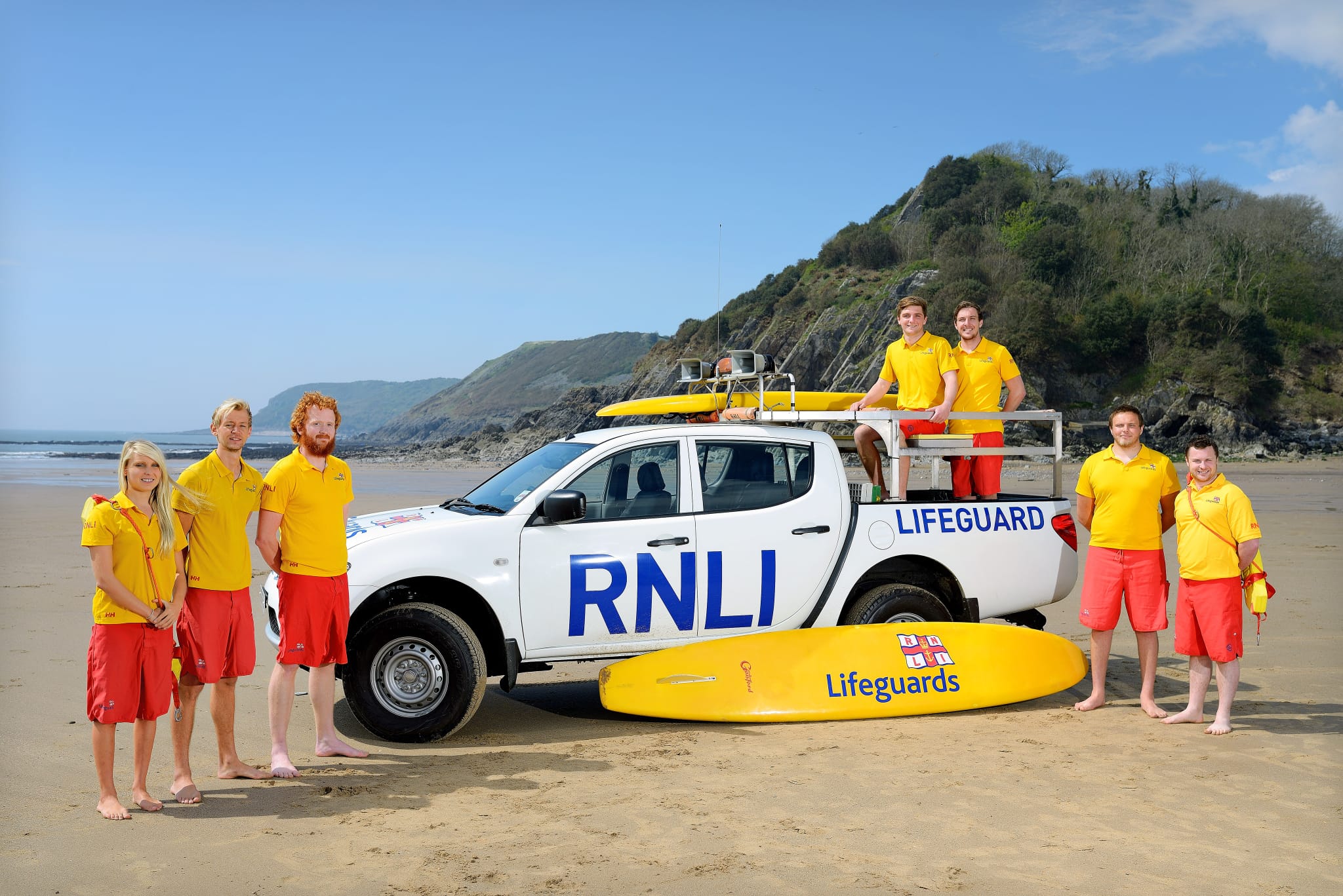 Tom (second from left) with the team on an early season in Swansea