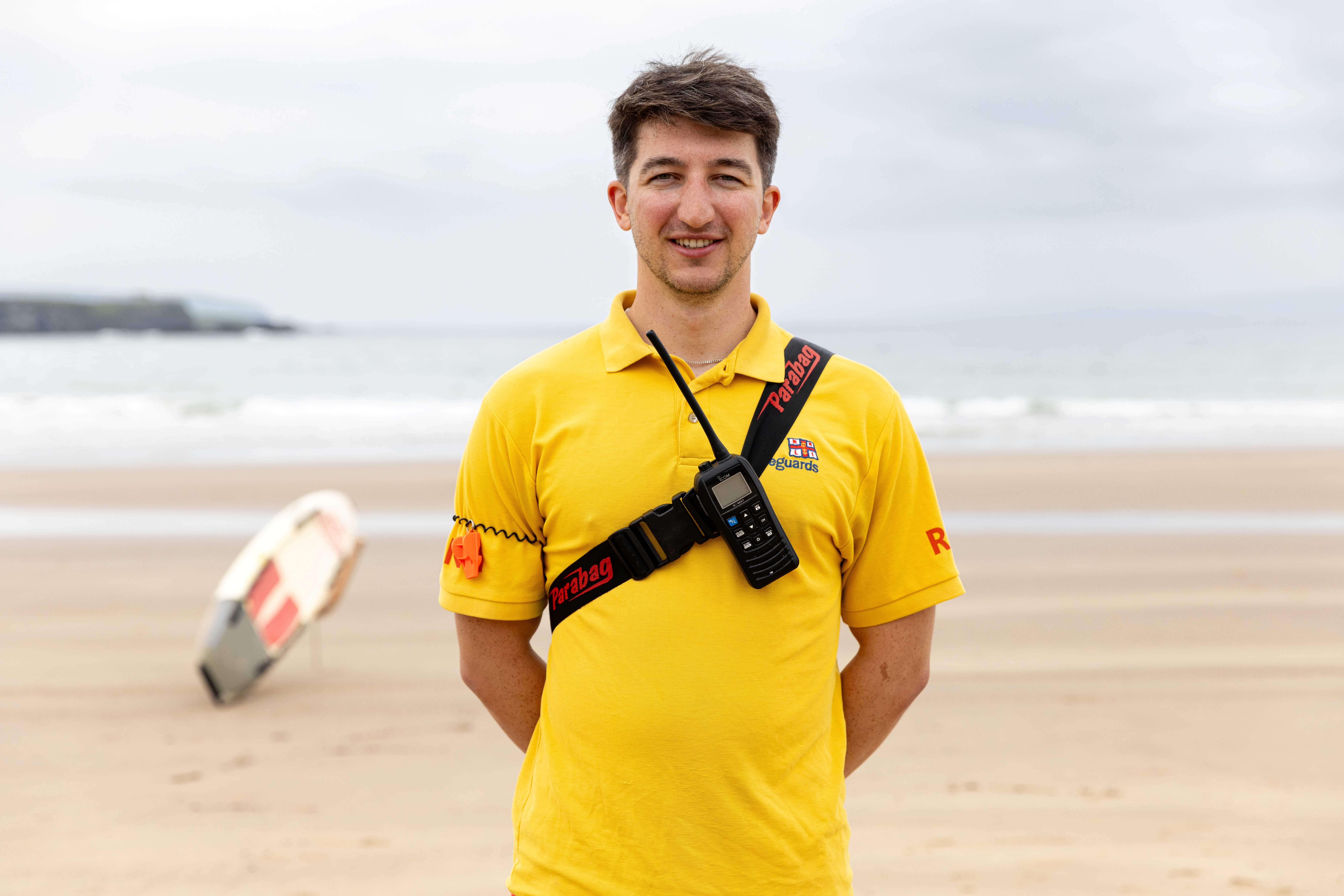 Michael Jess, RNLI Lifeguard Supervisor pictured on a RNLI lifeguarded beach