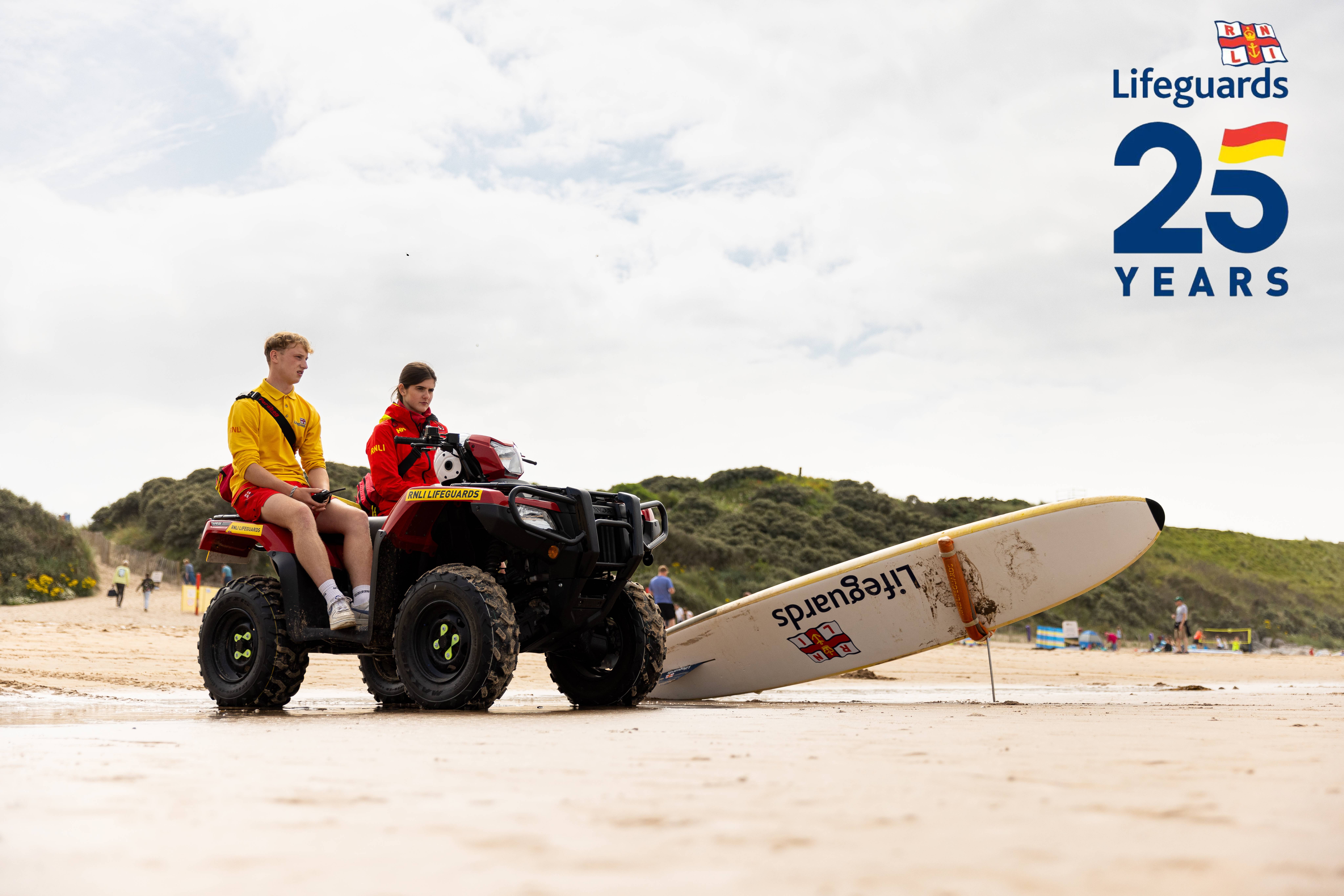 RNLI lifeguards pictured on the beach