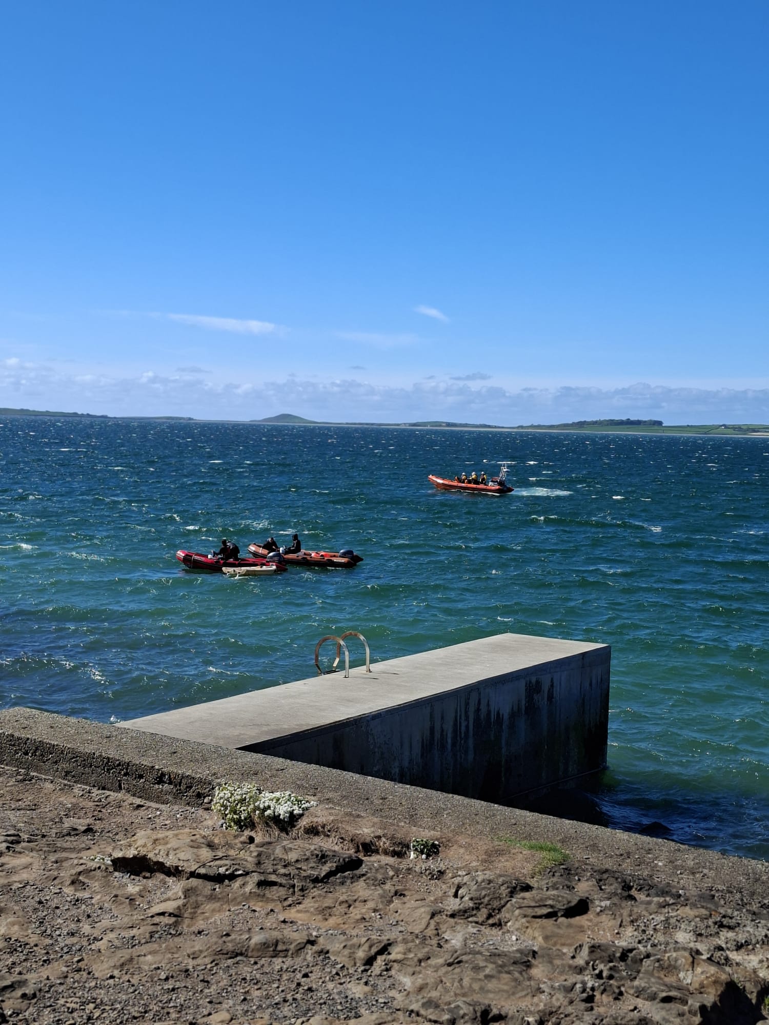 Sligo Bay RNLI stood by on the water until the remaining dinghies were brought to shore
