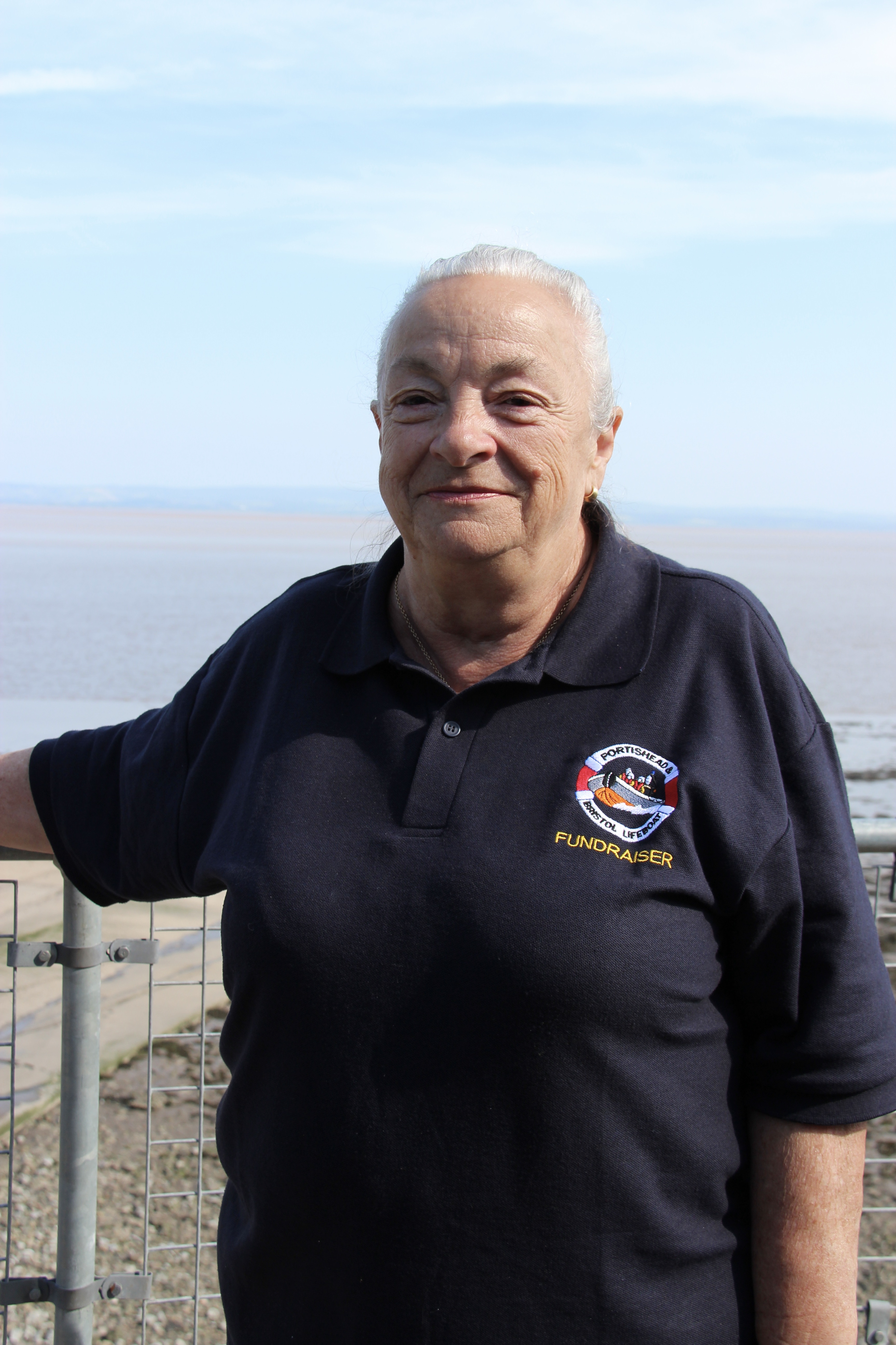 Pauline at the RNLI lifeboat station shop