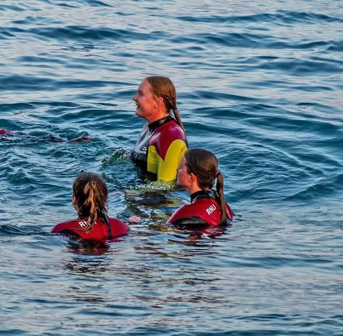 lifeguard training in the sea