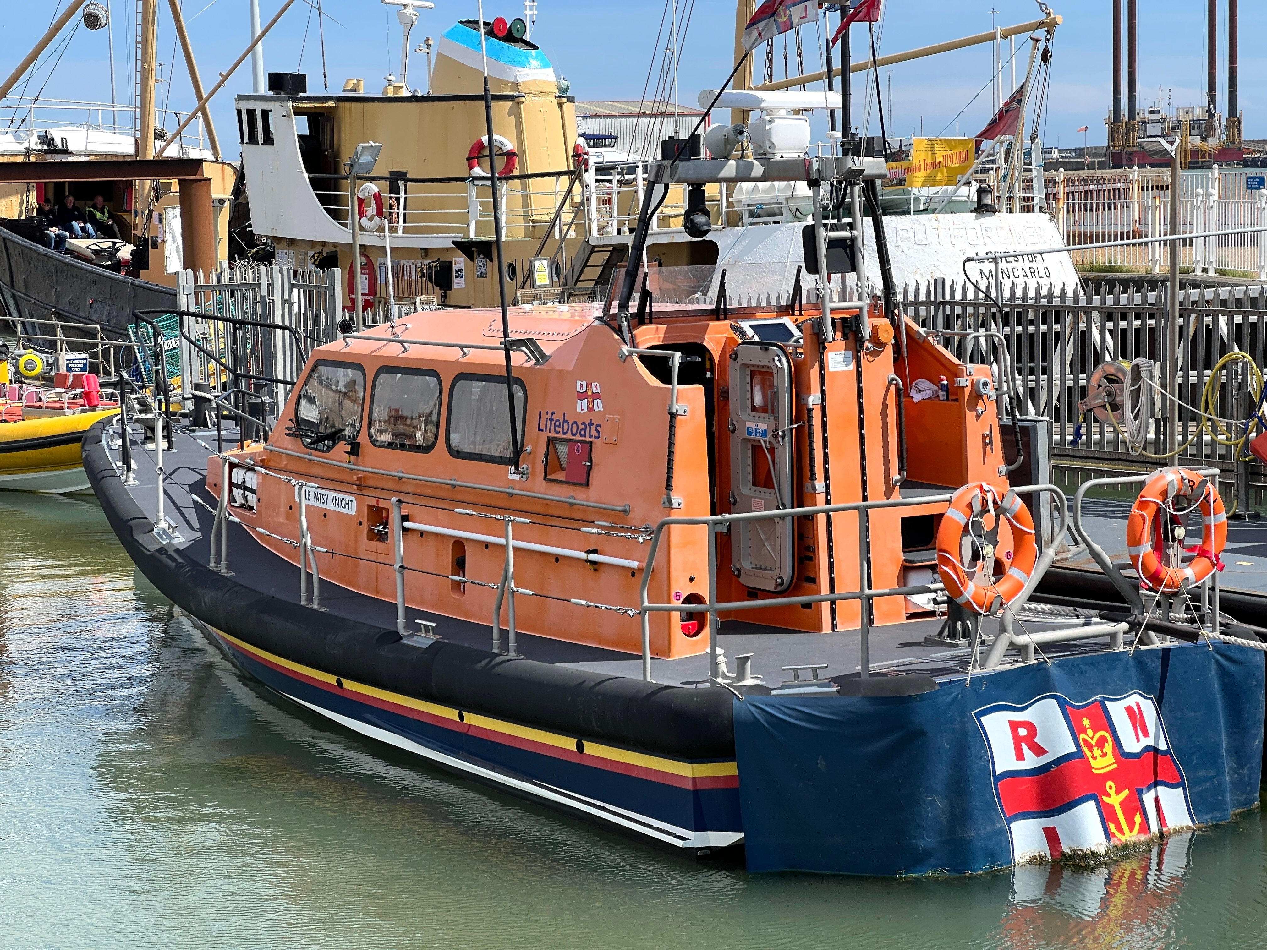 Lowestoft RNLI Lifeboat 'Patsy Knight' having returned to her mooring