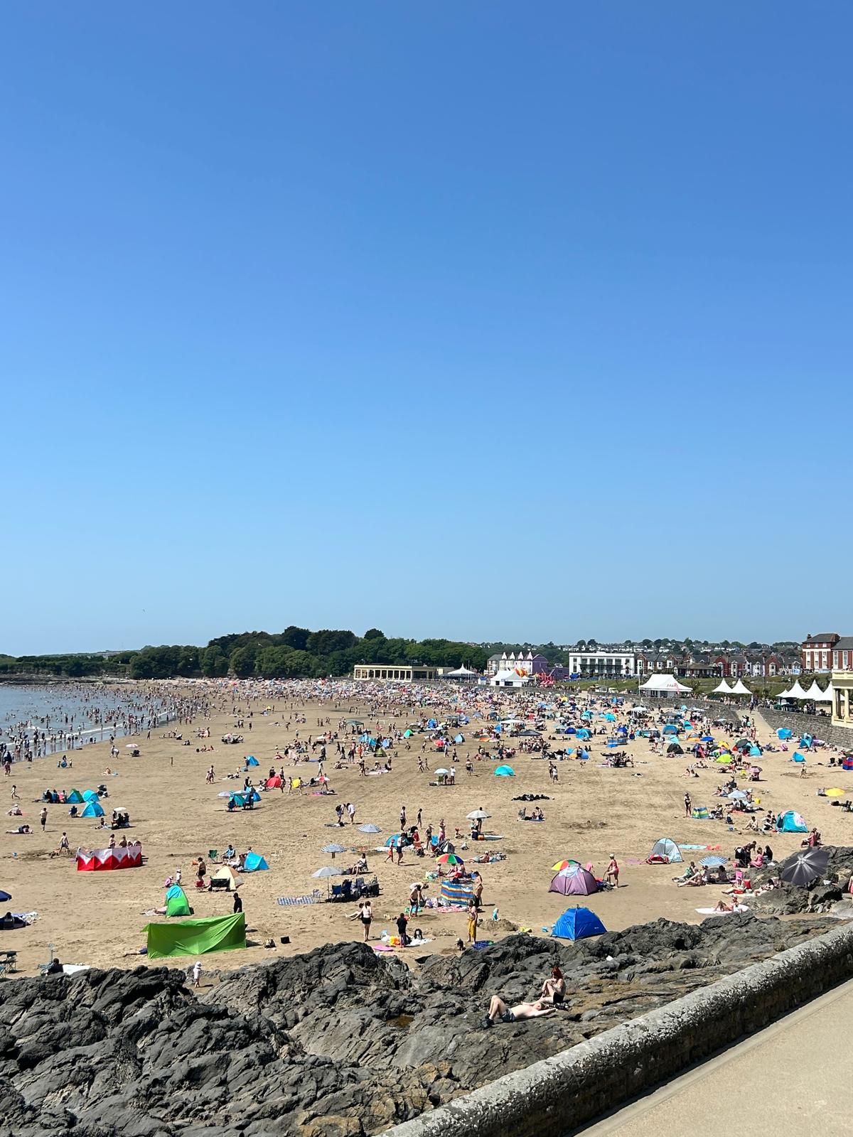 A very busy beach at Barry Island 