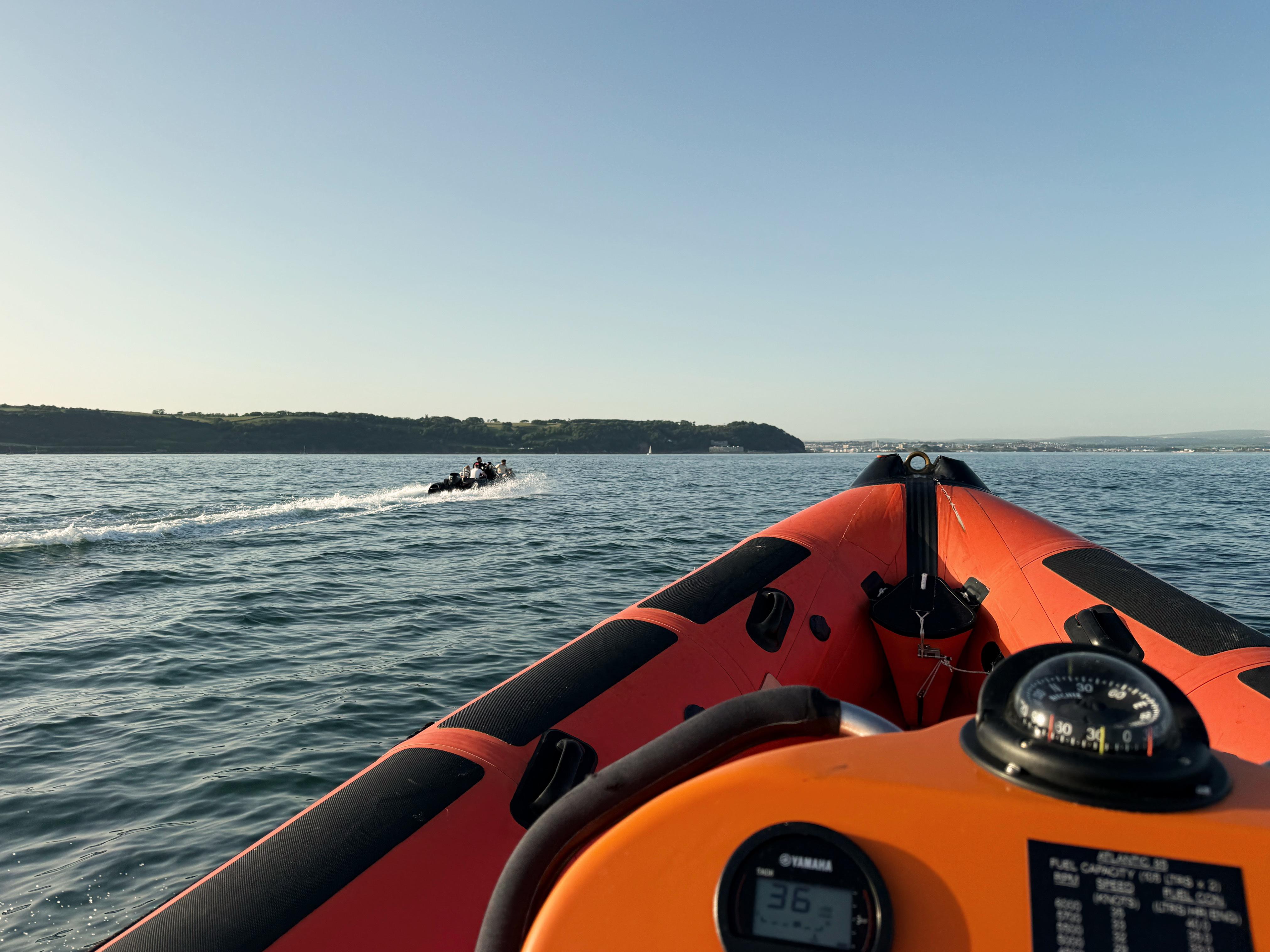 Plymouth ILB shadowing casualty vessel