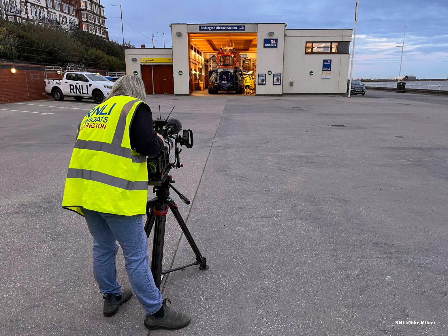 Production Team from Blast filming for Saving Lives at Sea.