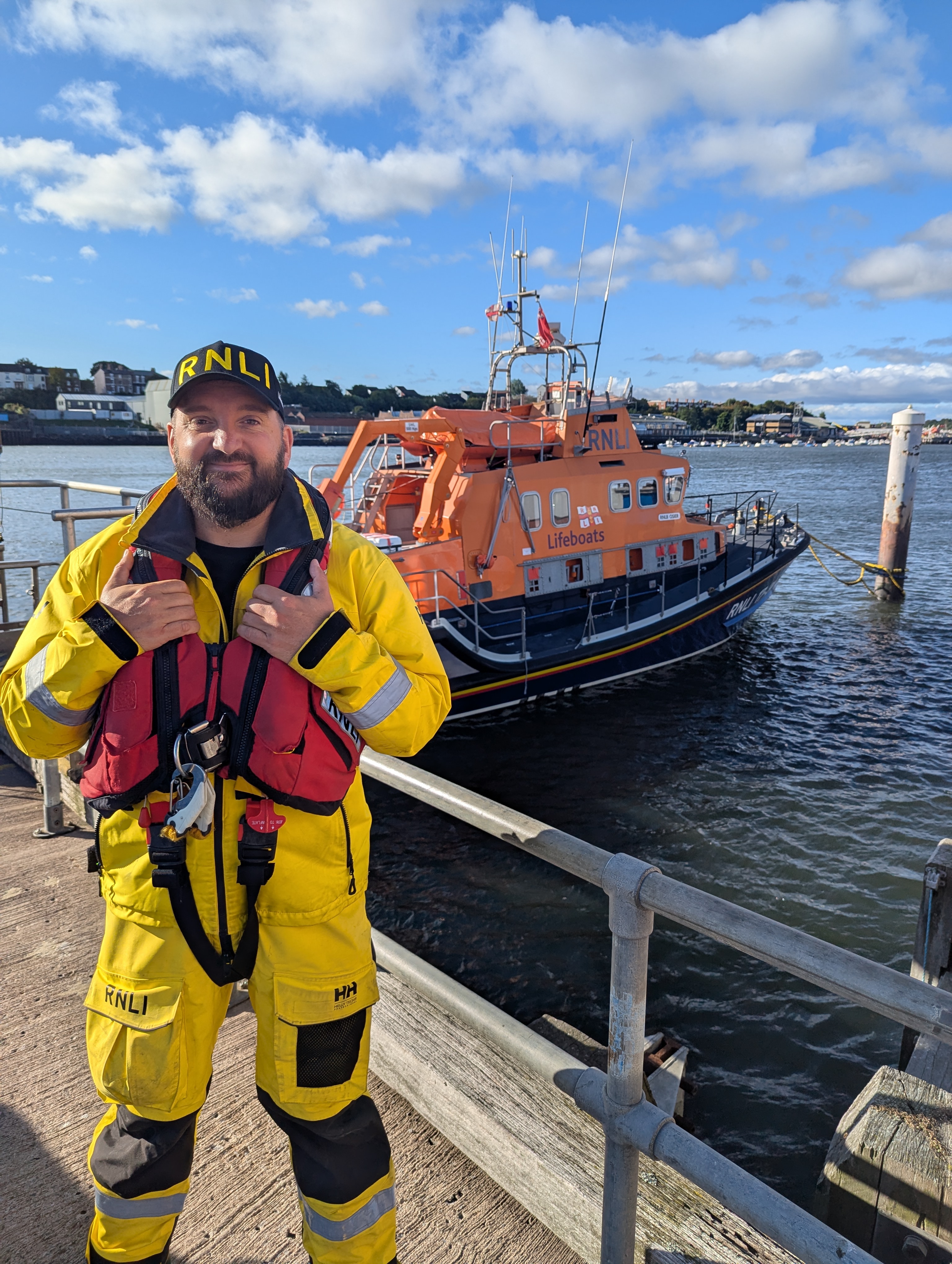 Gordon in his yellow RNLI kit
