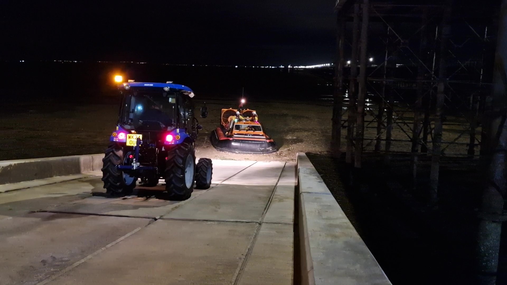 H-004 Vera Ravine returning to station with the tractor waiting on the slipway