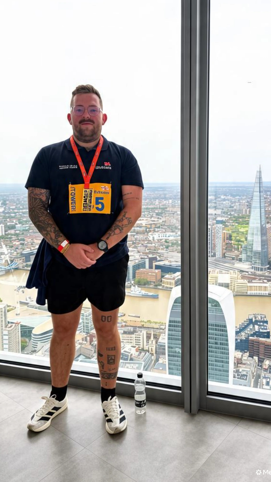 George Manchip at the tower, showing the magnificent view in the background