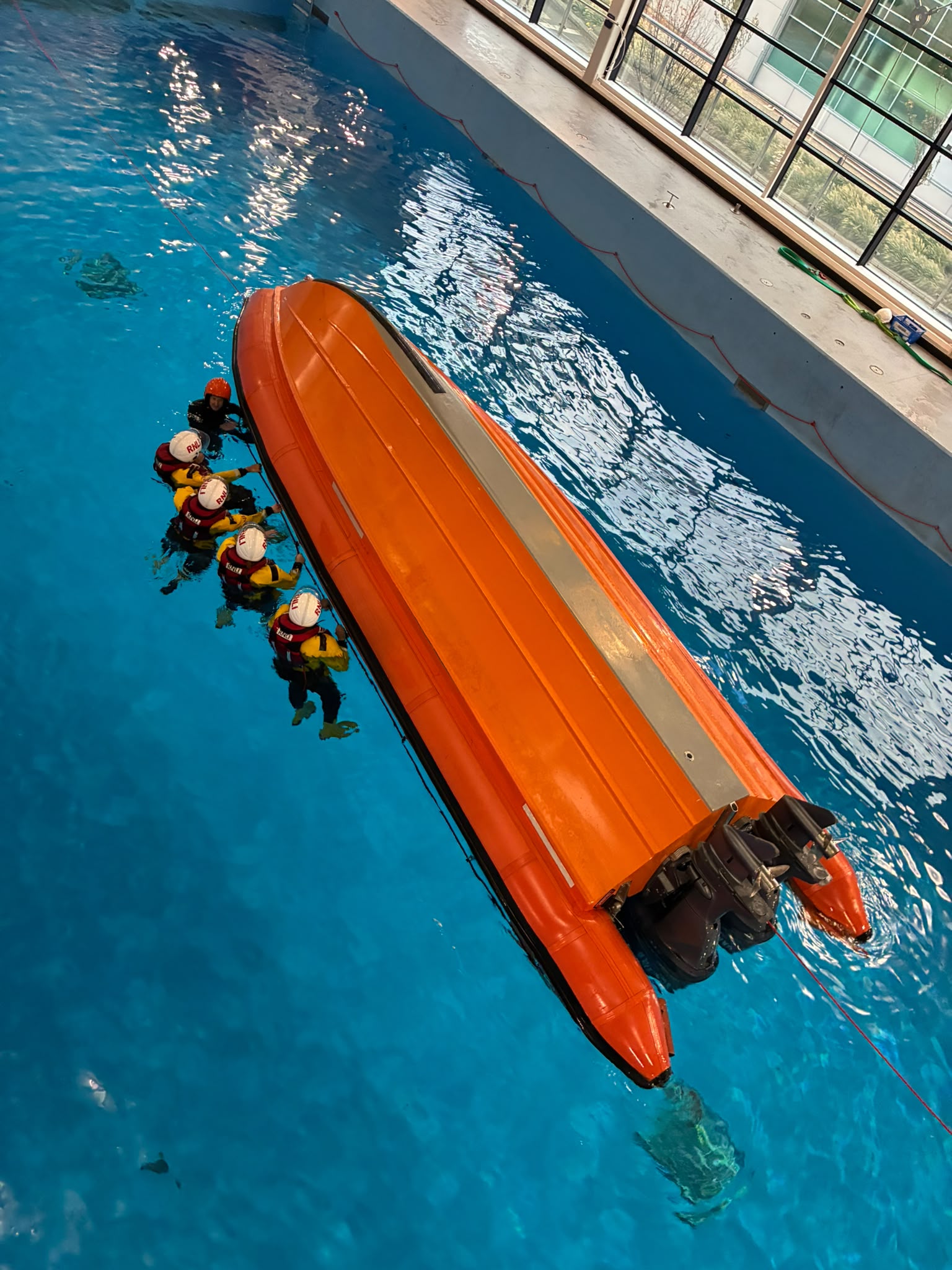 Capsize training in the pool.