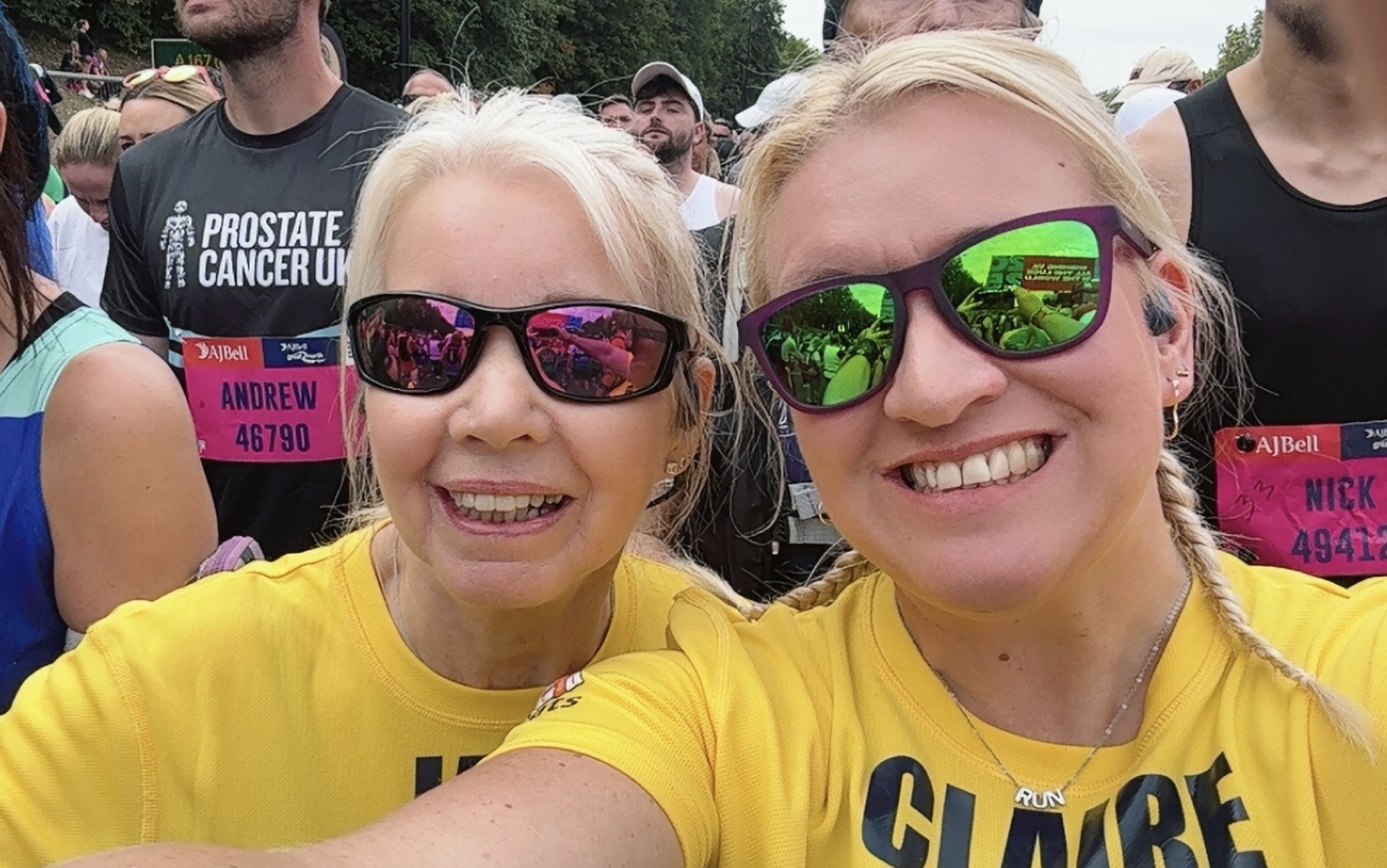 Jane and Claire at a running event