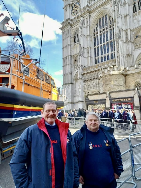 David and Karl pictured outside Westminster abbey