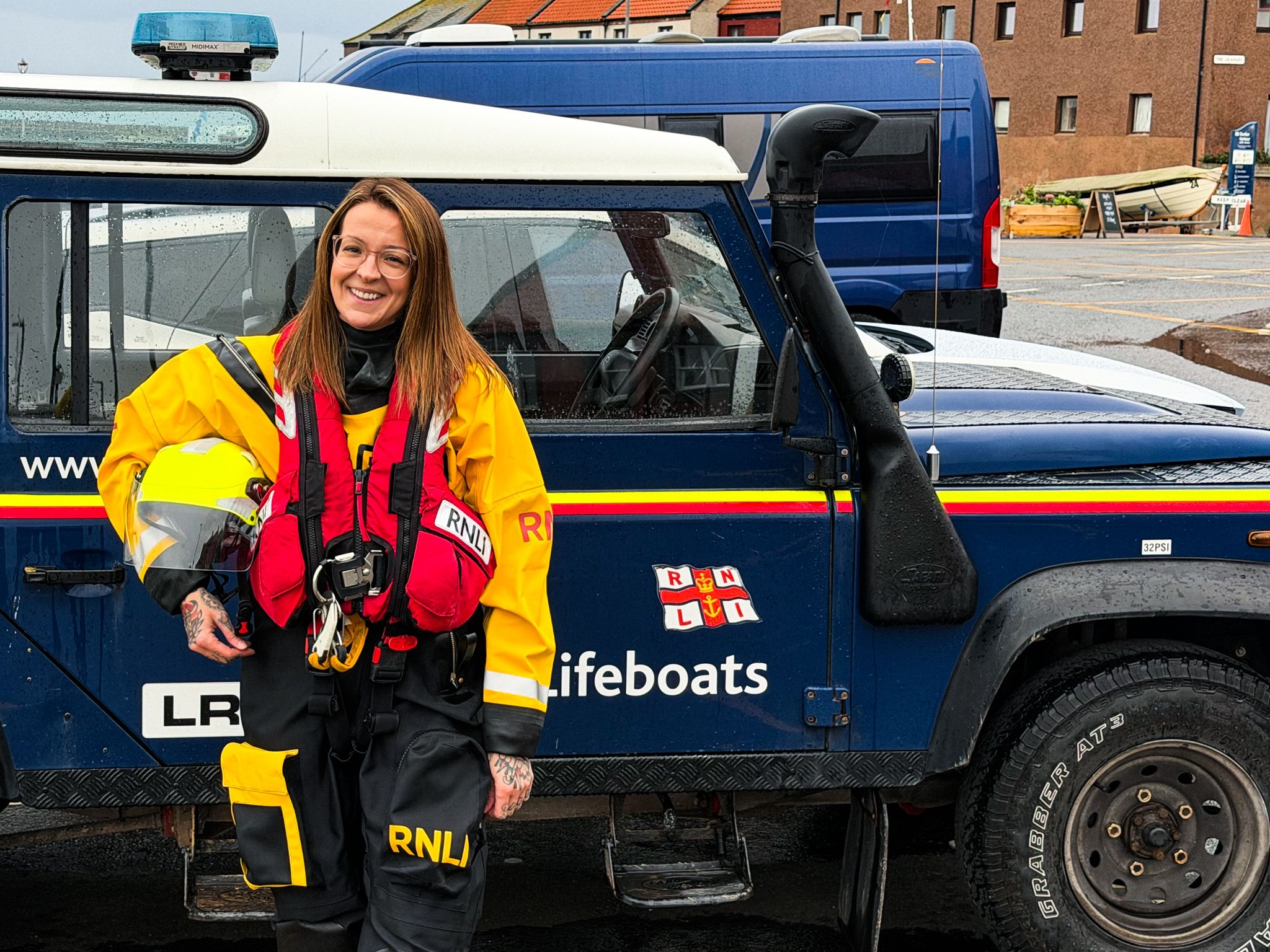 Woman in lifeboat gear