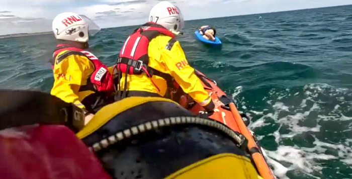 Action shot taken from footage of the rescue