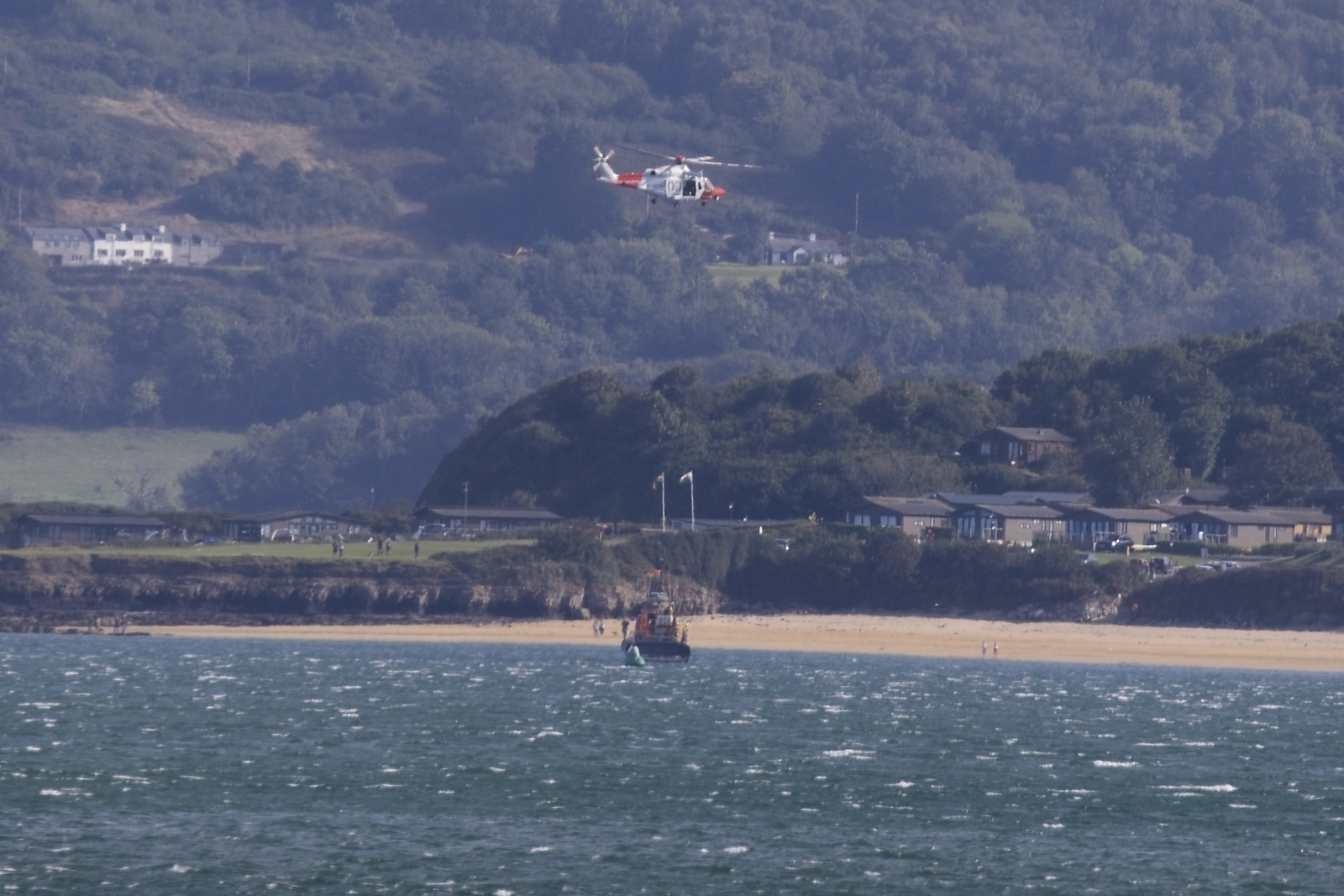 Coastguard Rescue Helicopter and Moelfre All Weather Lifeboat