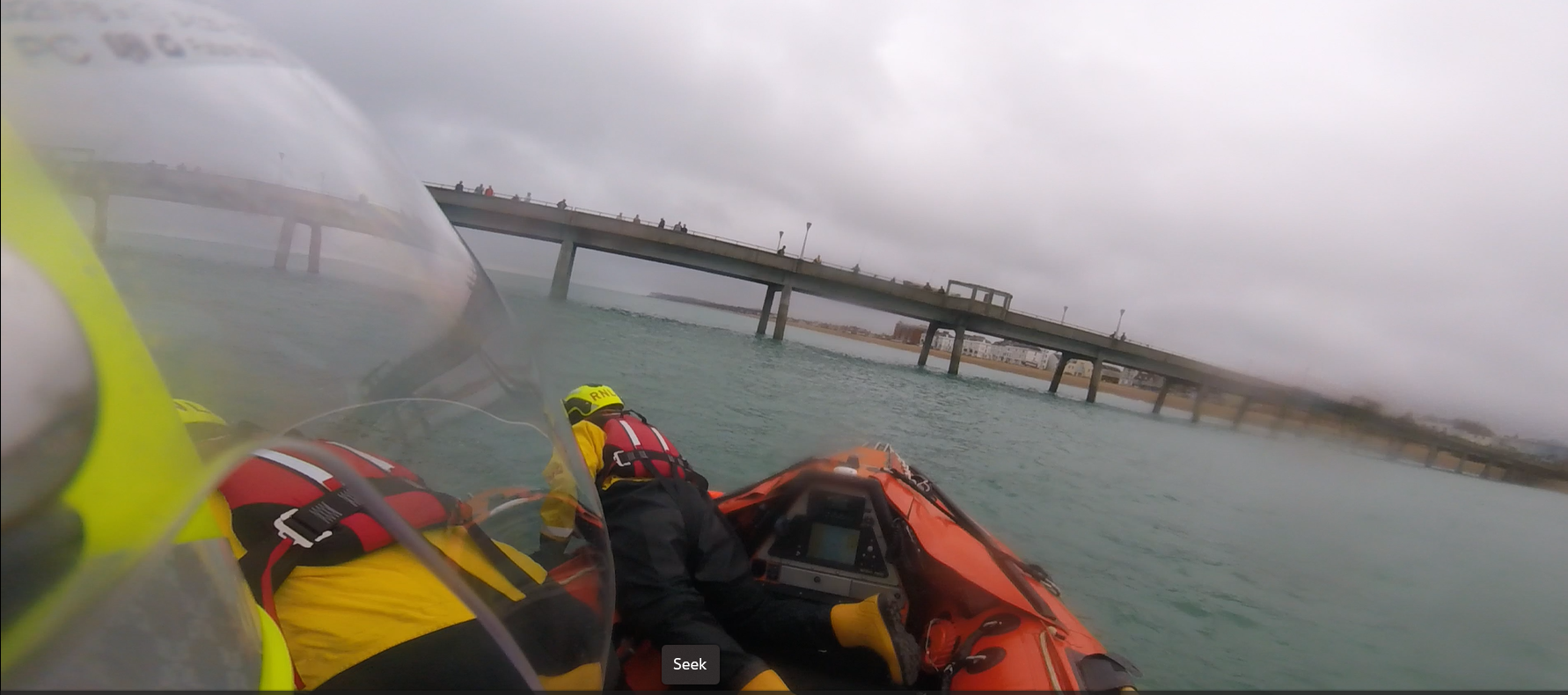 Crew rescuing swimmers from the sea.