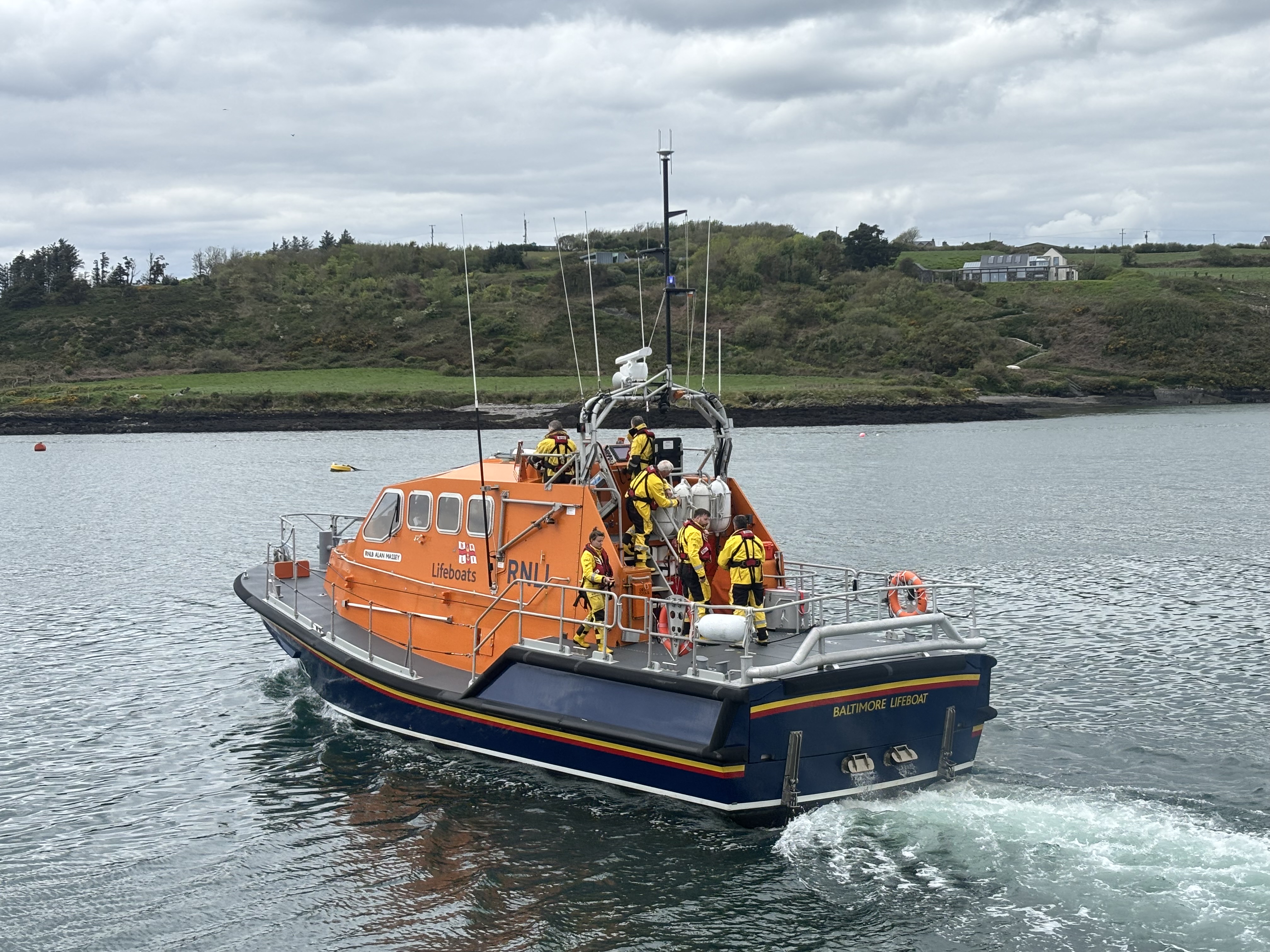 Stock image of Baltimore RNLI heading out on a medivac