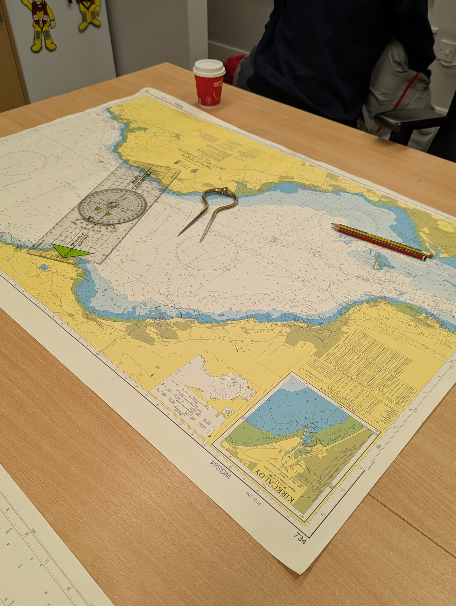 Image of sea chart used for theory work