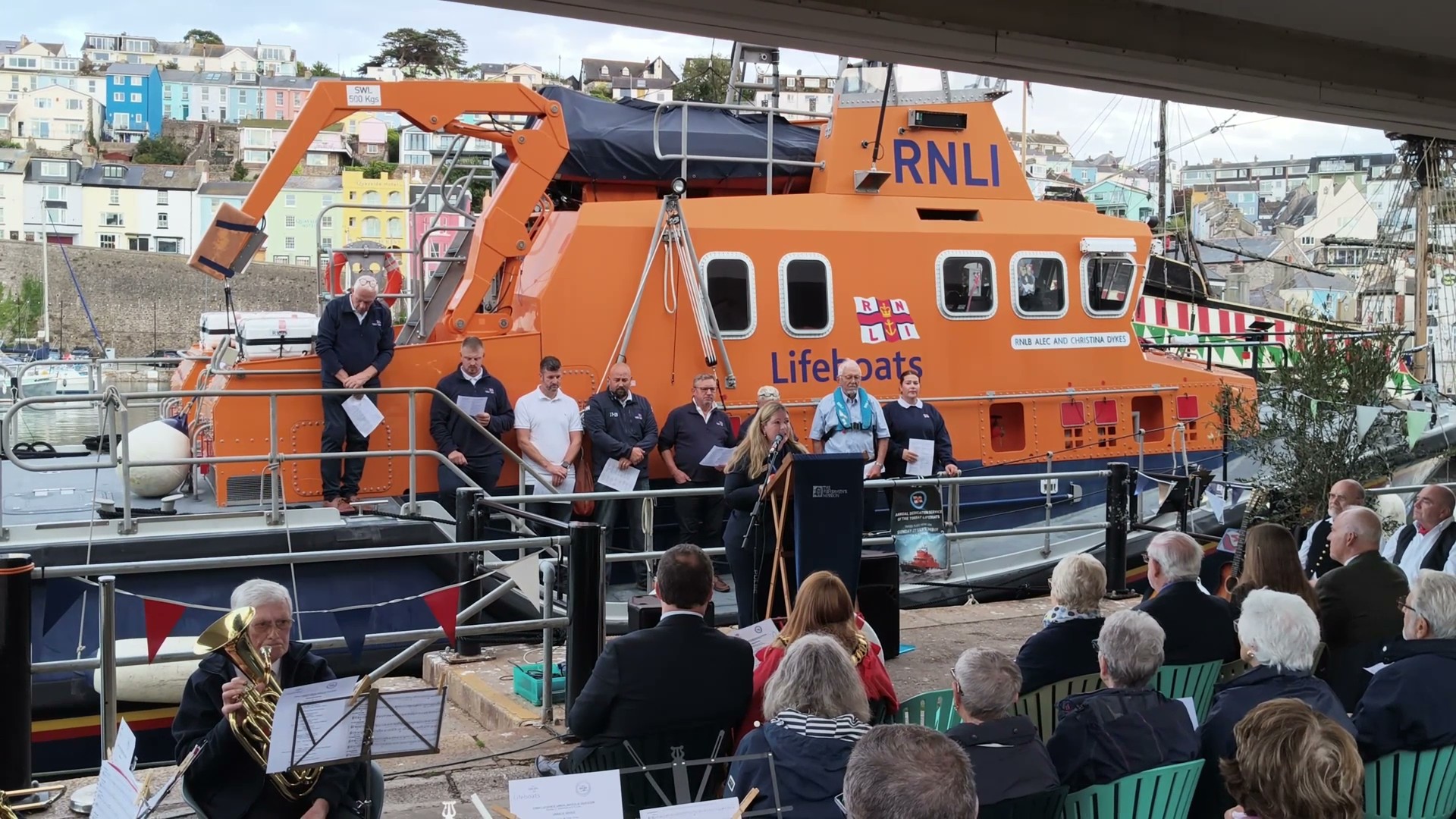 Address being given by Helen Lovell-Smith, Fishermens Mission Devon