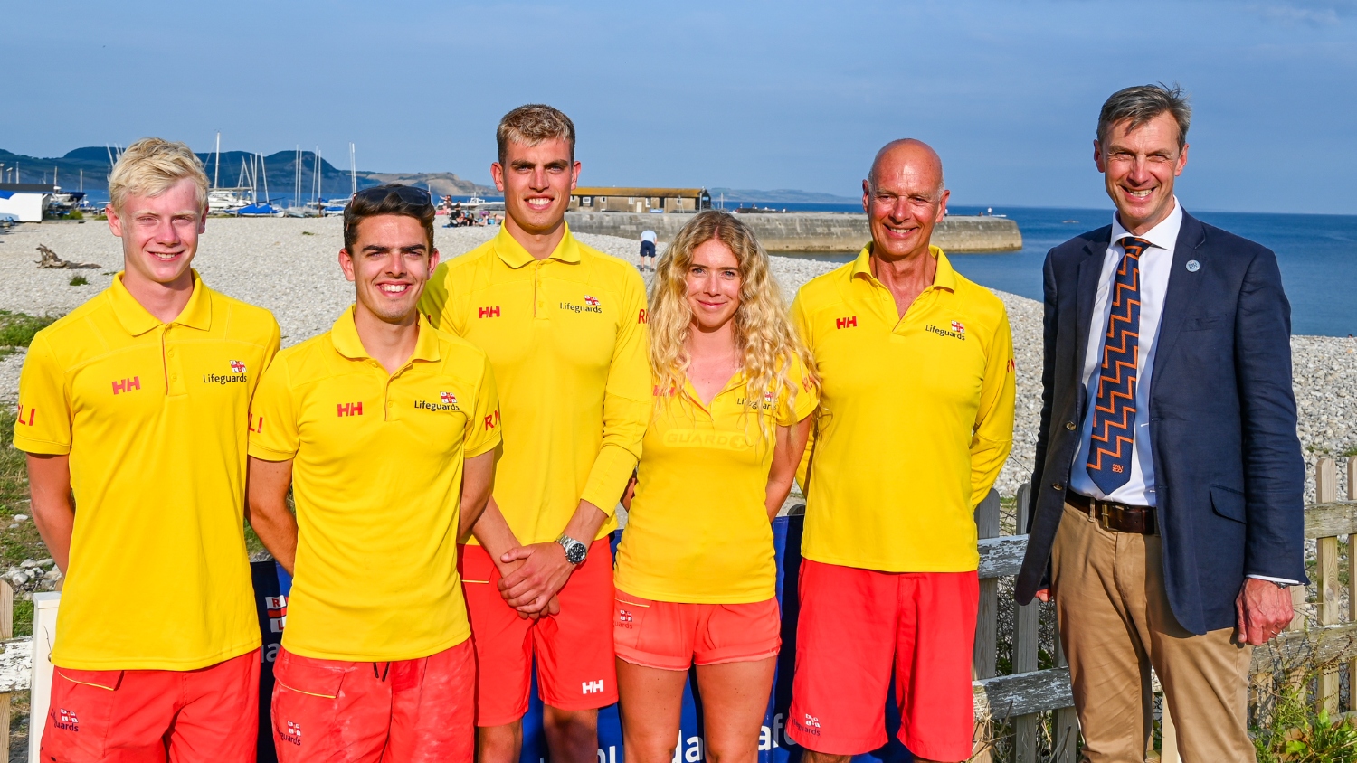 Group photo of CE with Lyme Regis lifeguards