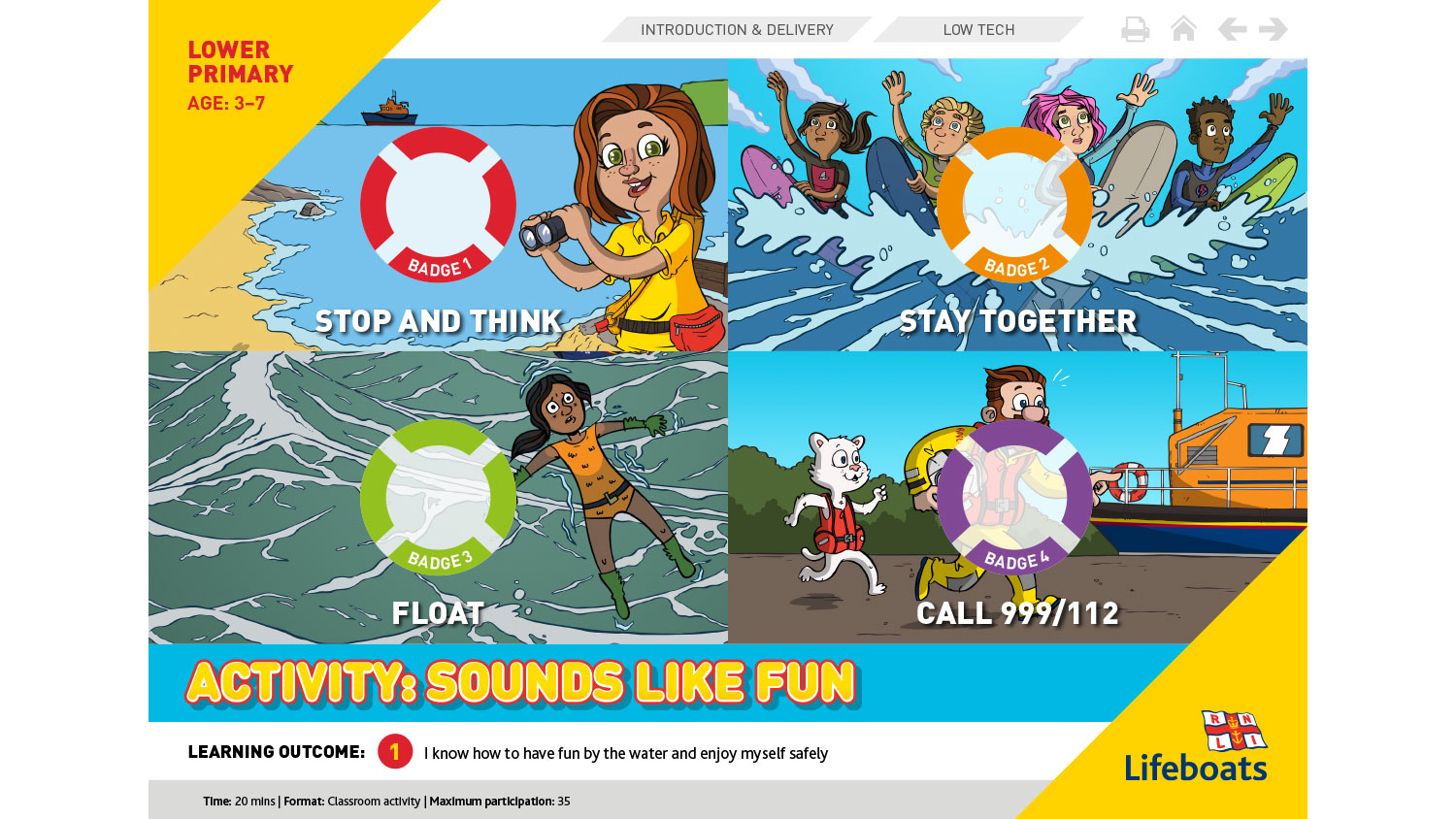 RNLI Sounds Like Fun activity slides