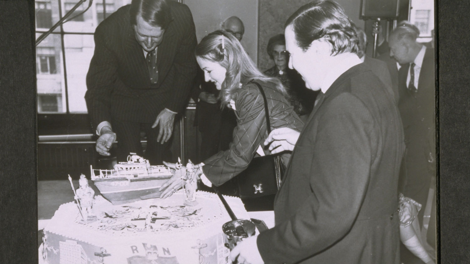 The Lord Mayor and Lady Mayoress of London with the Duke of Atholl, looking at the City of London Christening on the 1st of November 1982.