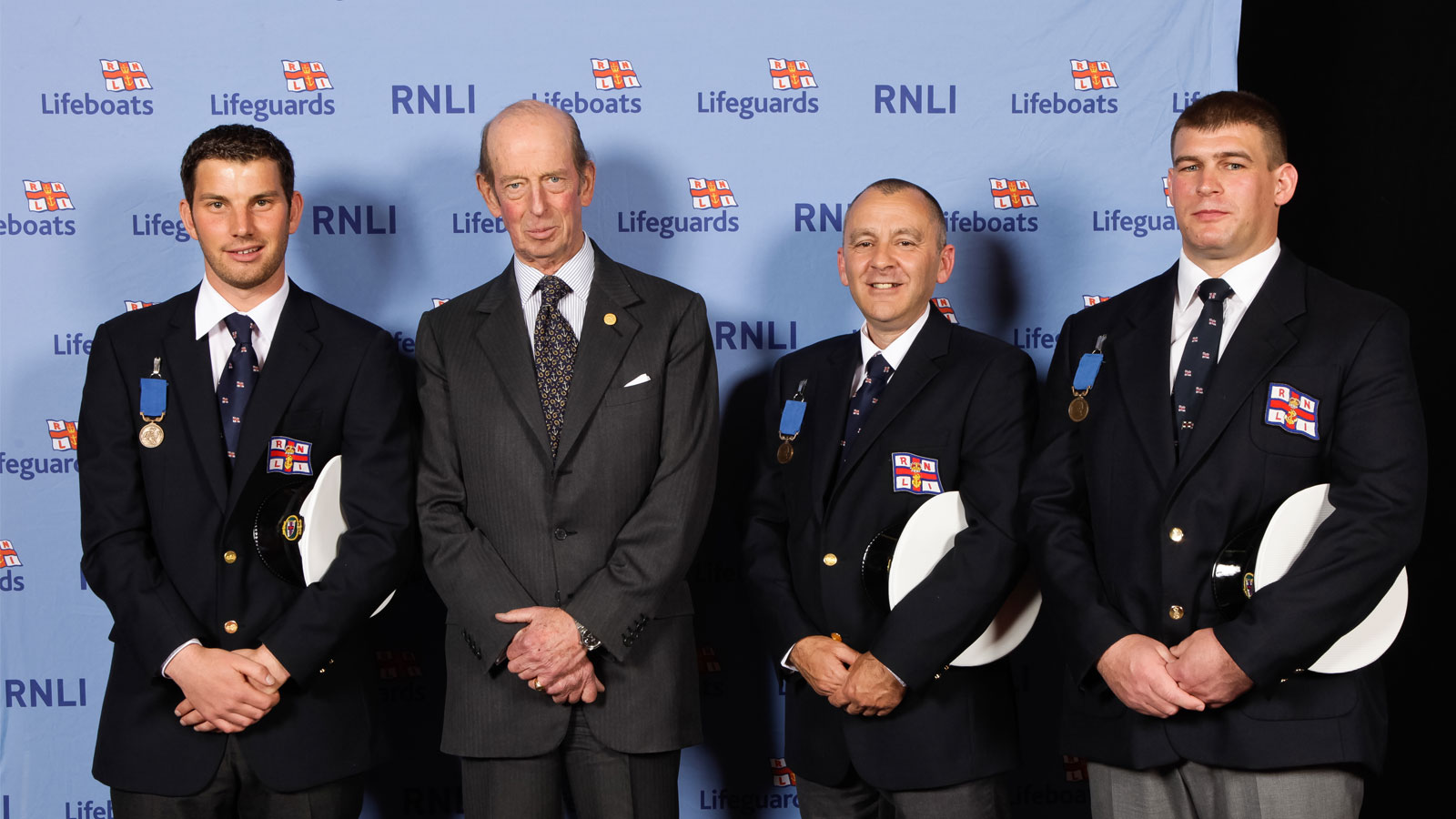 Flood Rescue Team with their medals and the Duke of Kent