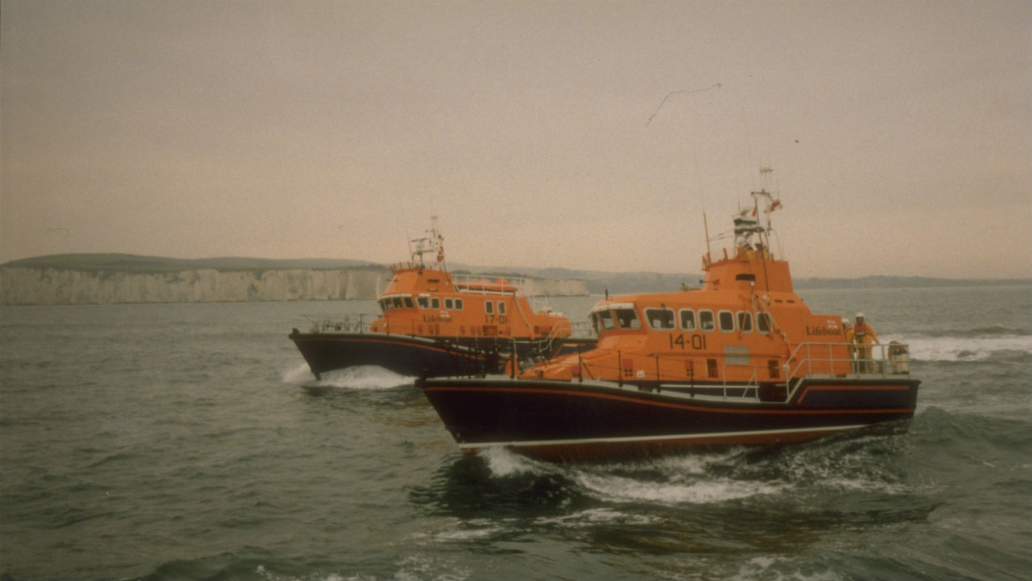 The Severn class prototype, Peter and Marion Fulton 17-01, with the Trent class prototype, Earl and Countess Mountbatten of Burma 14-01