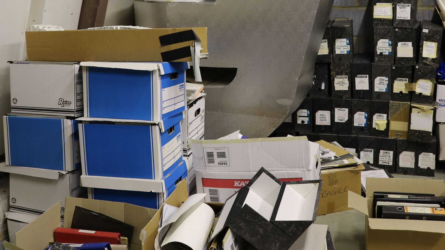 Colour image of the Forgotten Photos collection original storage